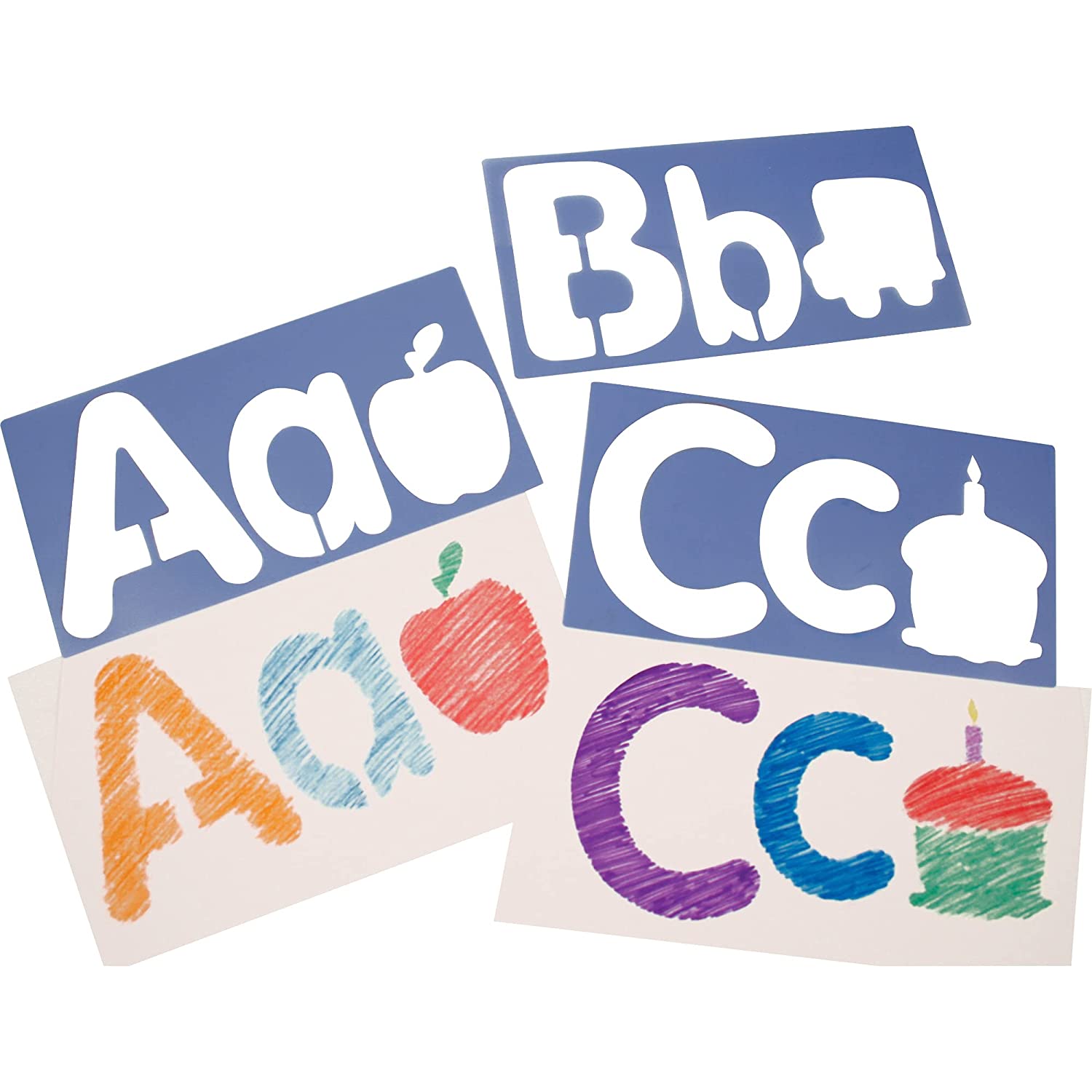 Big Alphabet and Picture Stencils for Kids - 26 Letter Tracing Templates with Fun Animal Designs - Perfect for Classroom Learning, Homeschooling & DIY Art Projects