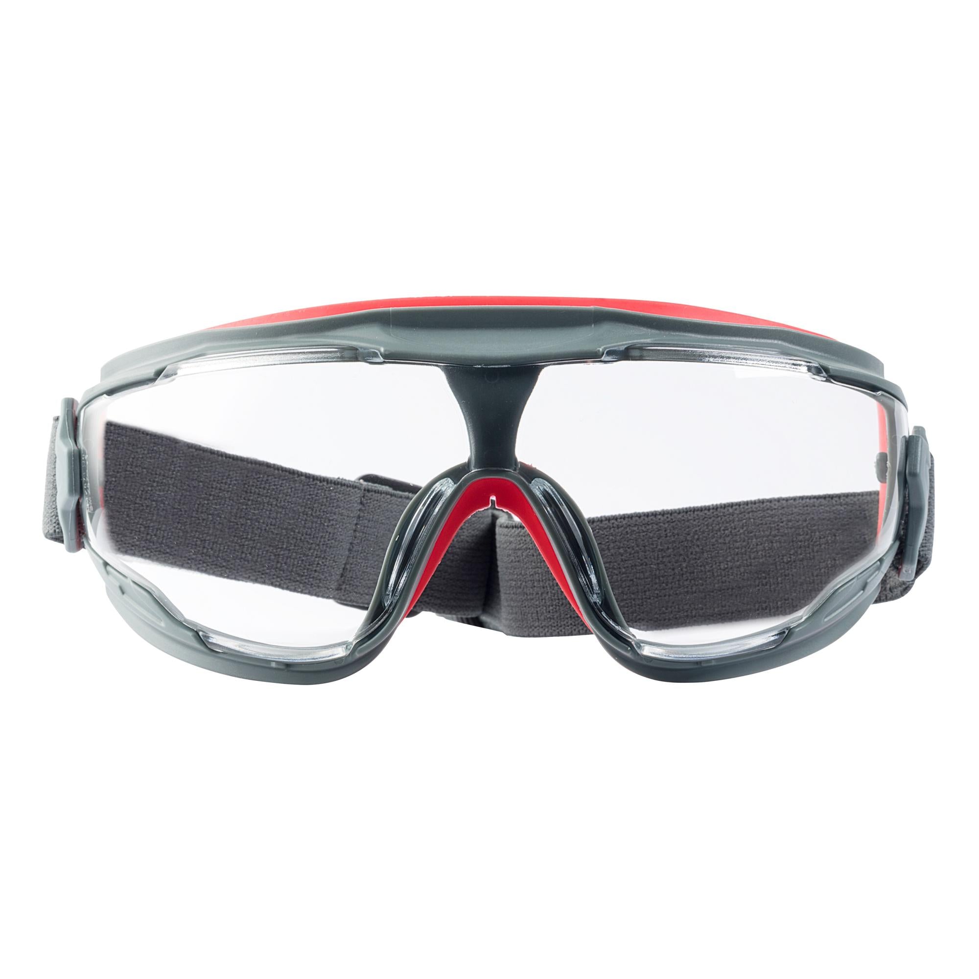 3M Anti Fog Safety Goggles with Scotchgard Protector 47212H1 VDC - Gray/Red Clear Lens for Construction, Lab Work & DIY Projects