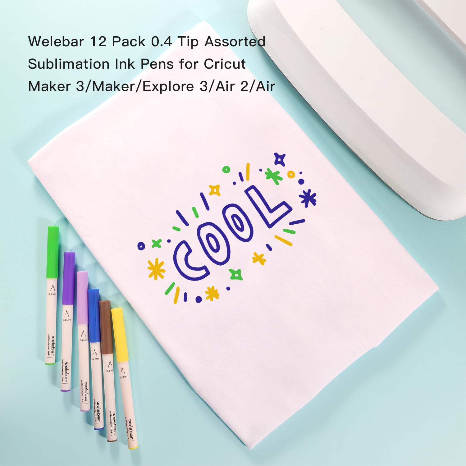 12 Pack Infusible Pens for Cricut Maker/Maker 3/Explore 3/Air 2/Air - 0.4mm Tip Sublimation Ink Pen Set for DIY Crafts, Mugs, T-Shirts, Tumblers - Perfect for Personalized Gifts, Home Decor & Craft Projects