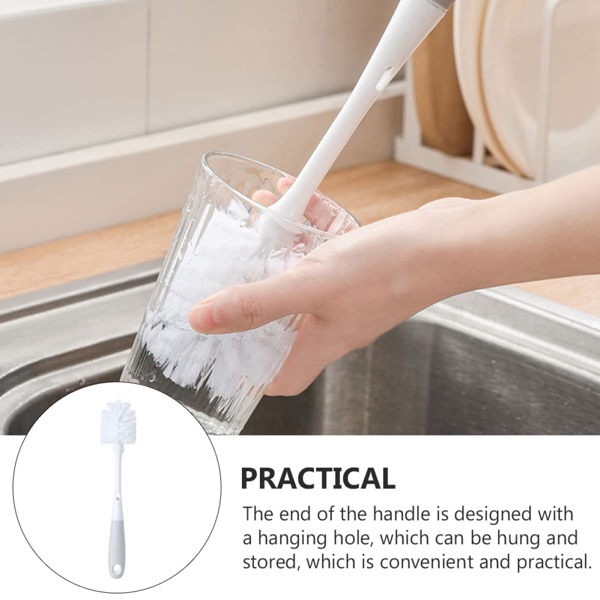 CLISPEED Cup Cleaning Brush - Nylon Multi-Purpose Scrubber for Household, Glass, Bottles & Dishes - Portable & Durable Cleaning Tool for Kitchen, Travel & Camping