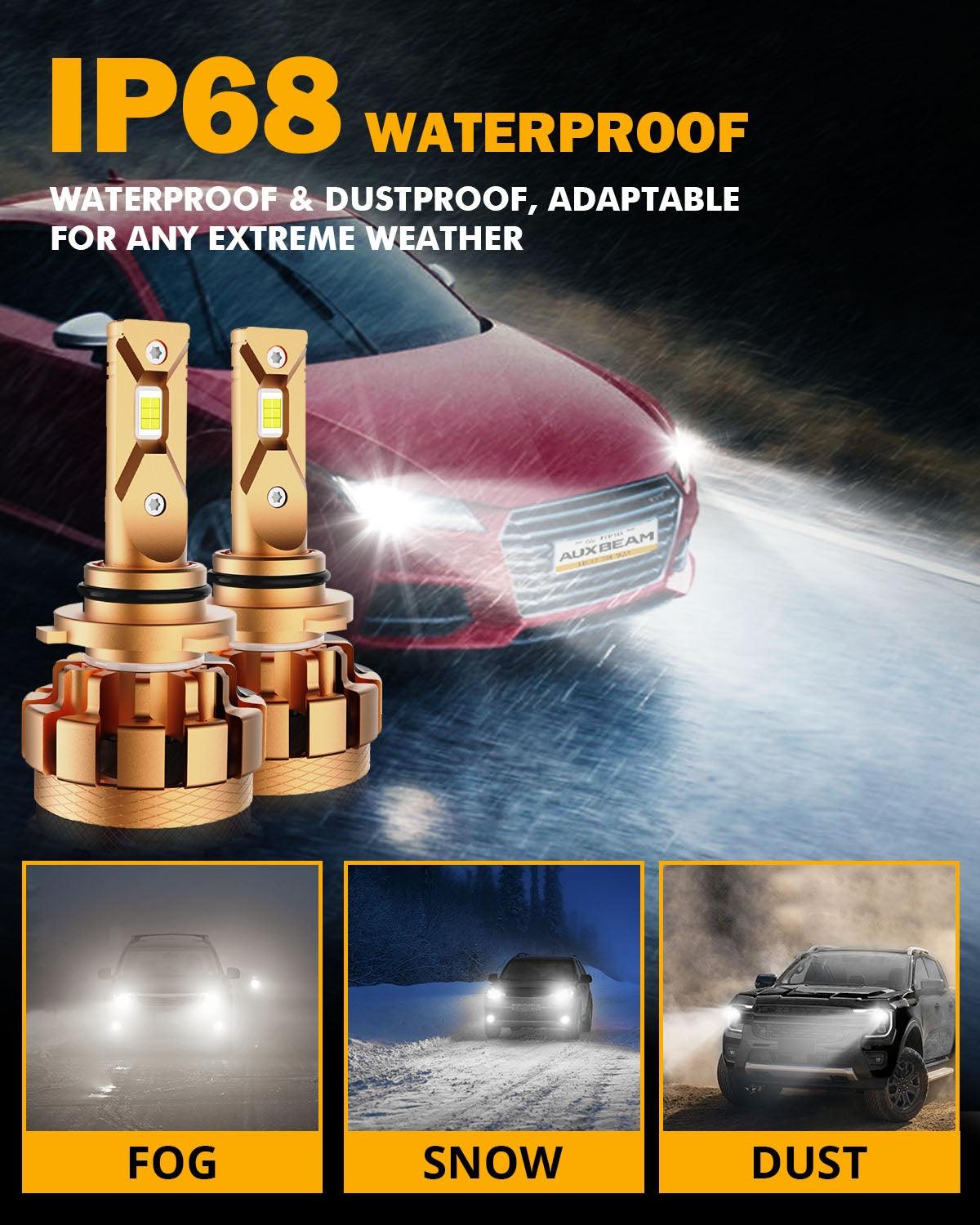 9006 LED Headlight Bulbs 70W 18000LM F 16 Plus Series - Brightest 6000K Cool White Bulbs for Cars, Trucks, SUVs - 2 Pack for Enhanced Night Driving Visibility