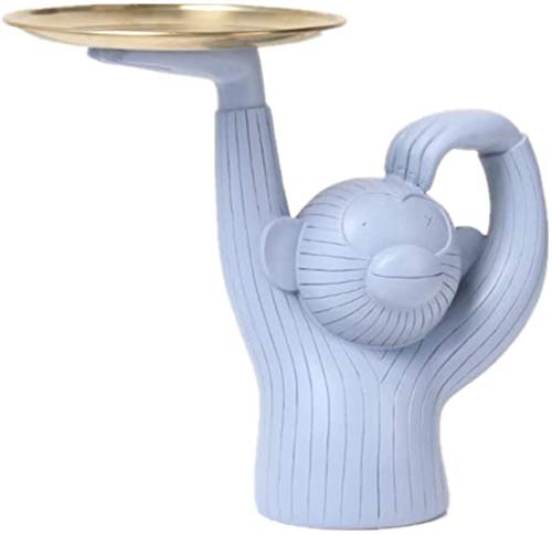 Handiya Creative Monkey Bee Fruit Plate Sculpture - Animal Figurine Collection, DIY Multifunctional Storage Box & Home Decor Tray (Gray) - Perfect for Kitchen Countertop, Dining Table Centerpiece, and Unique Gift Idea