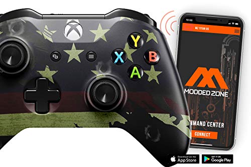 ModdedZone Smart Series X|S Rapid Fire Modded Controller for Xbox One, Series X|S, PC & Mobile - Customizable via Phone App for FPS, Battle Royale & Competitive Gaming (American Flag Design)