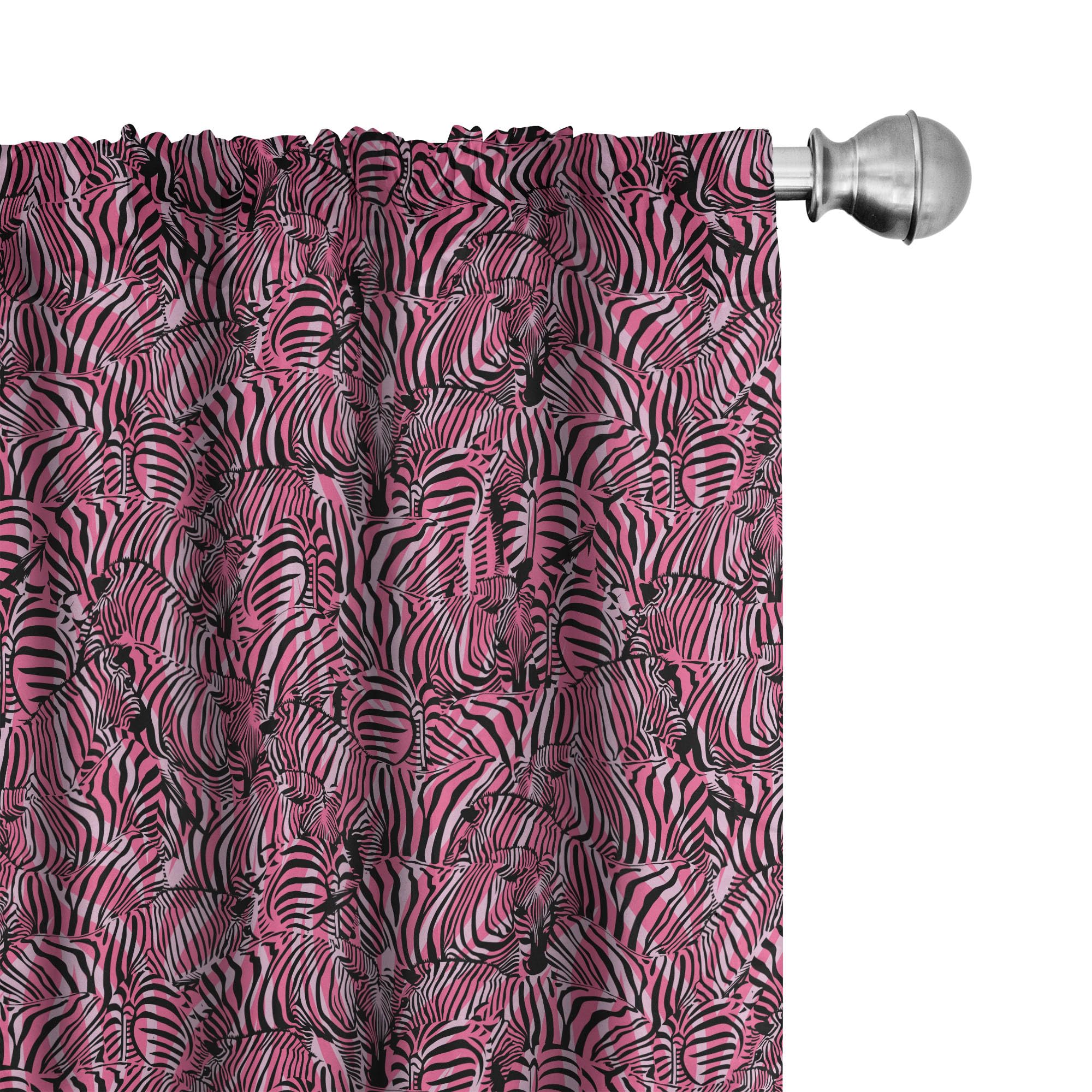 Ambesonne Pink Zebra Print Blackout Curtains - 28