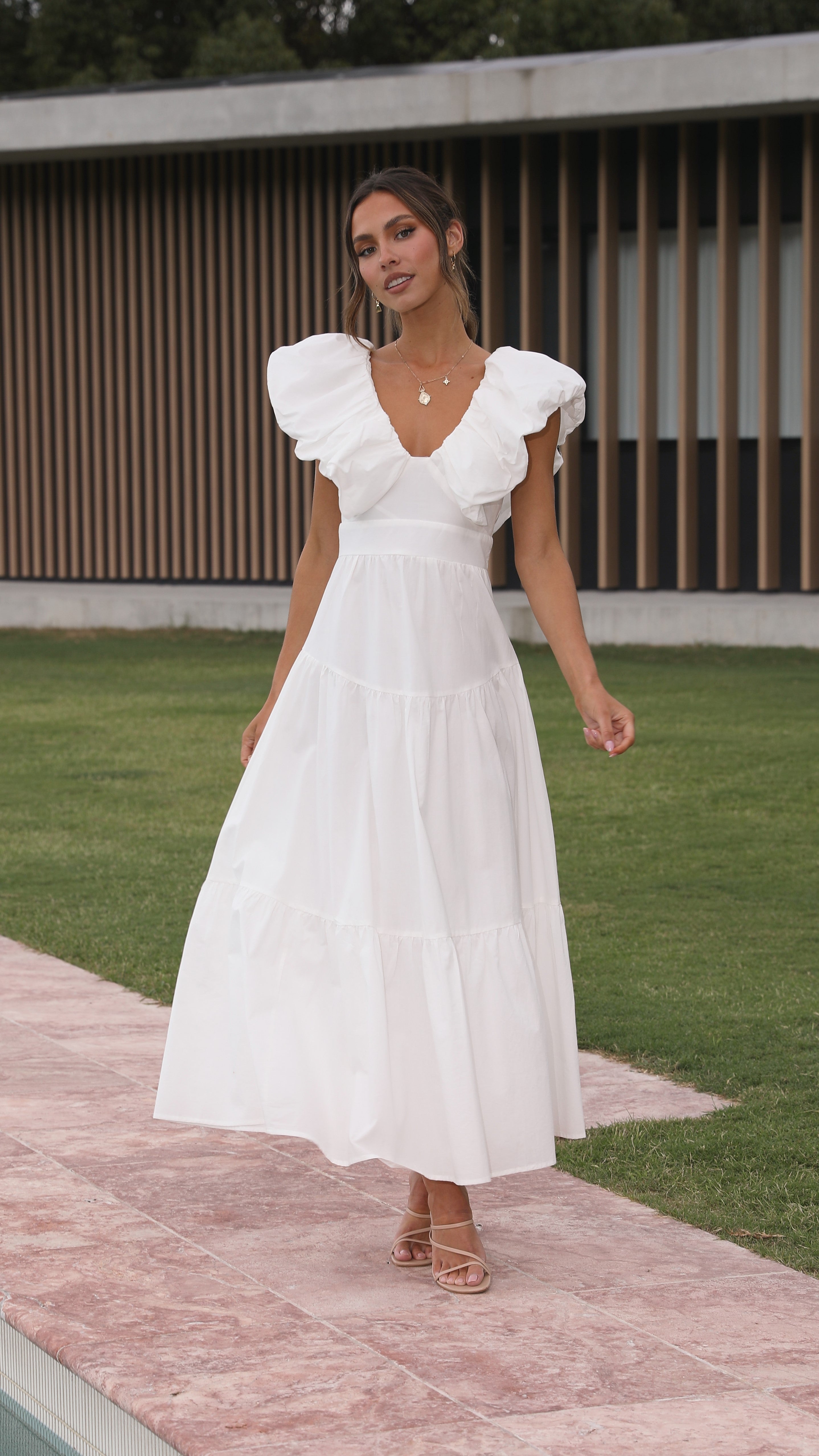 Emma Maxi Dress for Women - Elegant White Summer Long Dress for Beach, Wedding & Party | Flowy Boho Style