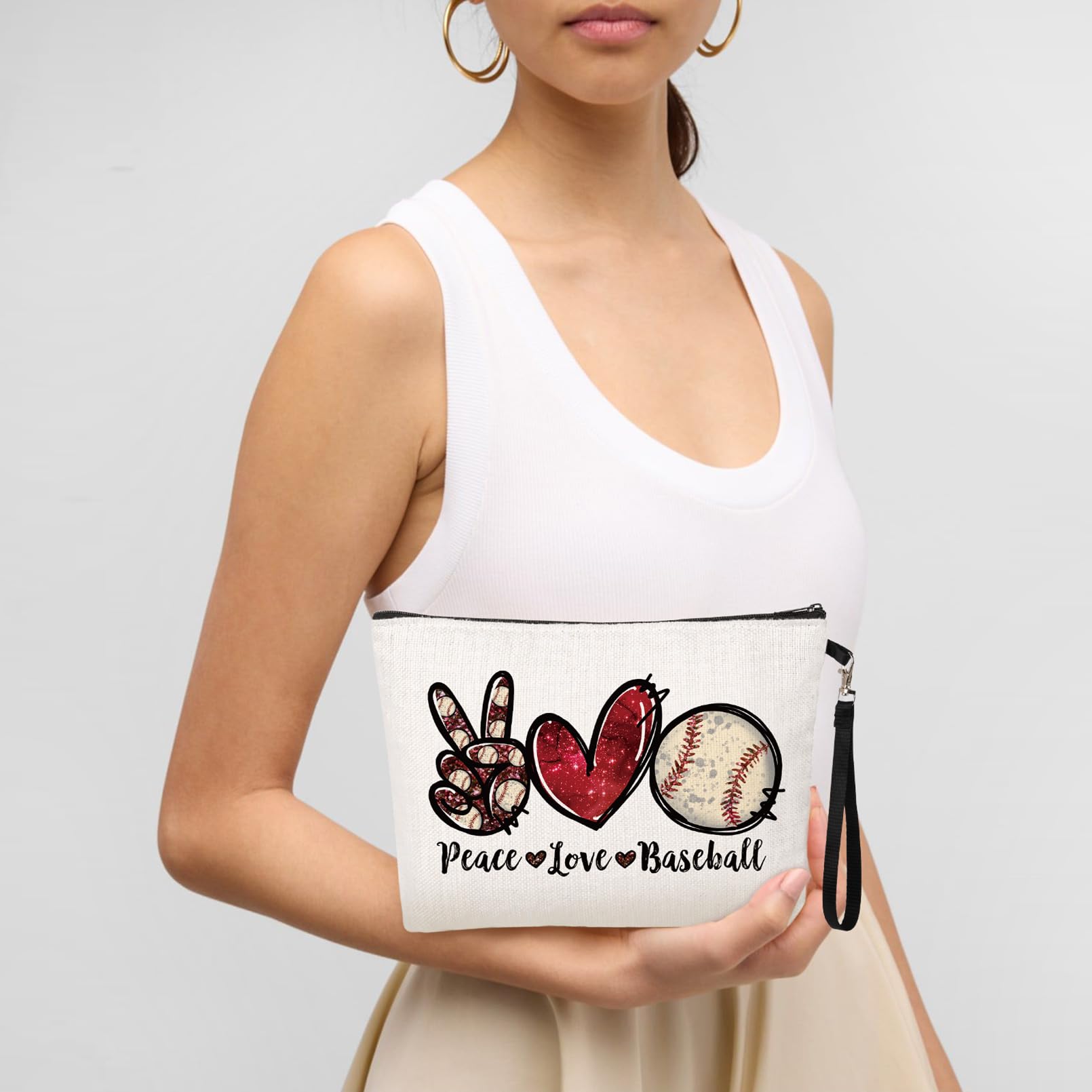 Baseball Makeup Bag for Women & Girls - Perfect Baseball Coach Gift, Team Gifts for Players & Fans - Great Birthday Present for Baseball Lovers - Ideal for Games, Travel & Sports Events
