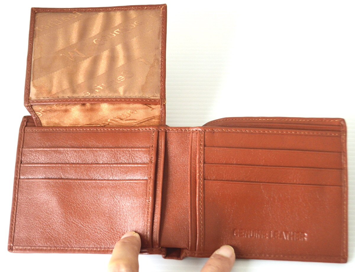 Premium Men's Bifold Crocodile Leather Wallet - Genuine Tan Crocodile Tail Skin - Perfect for Everyday Carry & Business Use