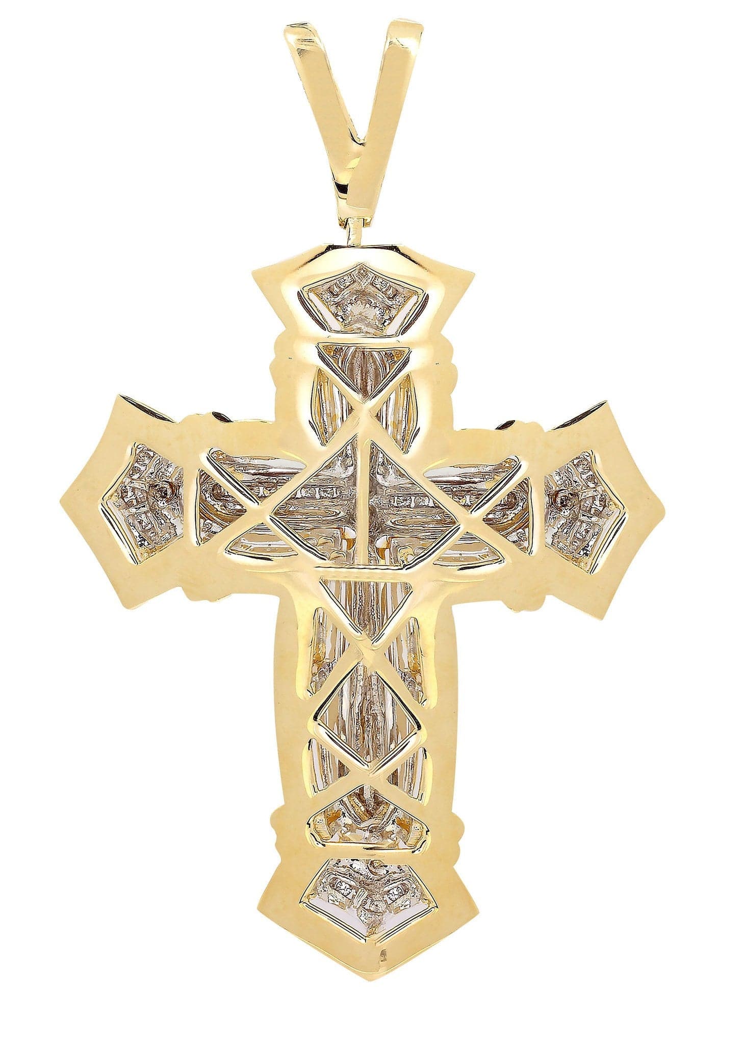 1.03 Carat Diamond Cross Pendant Necklace - 28.1 Grams Sterling Silver Jewelry for Women - Perfect for Church, Weddings & Special Occasions