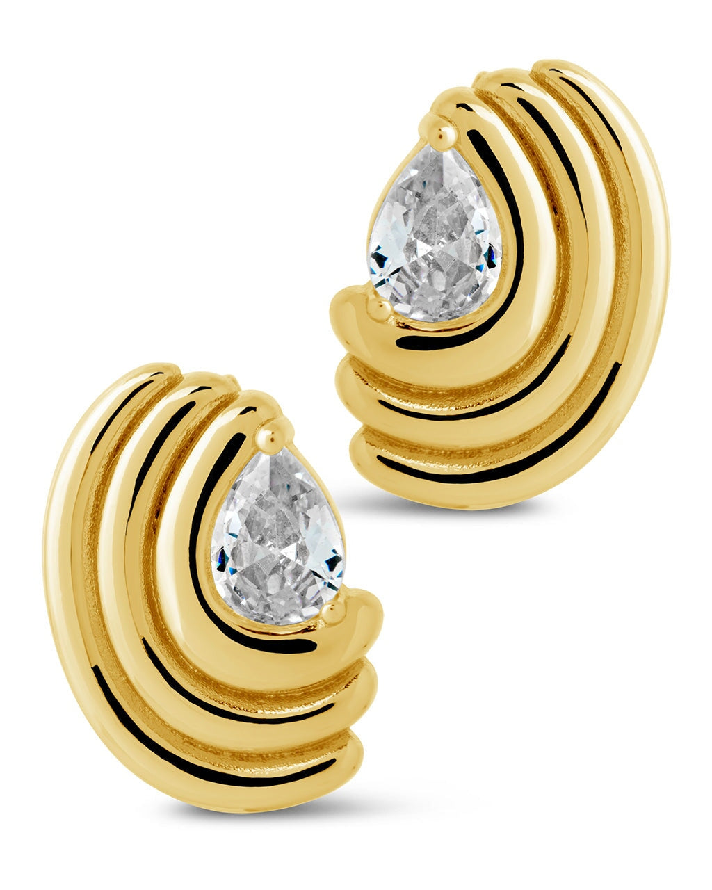 Stylish Kouign Amann CZ Stud Earrings for Women - Sparkling Cubic Zirconia Earrings for Daily Wear & Special Occasions