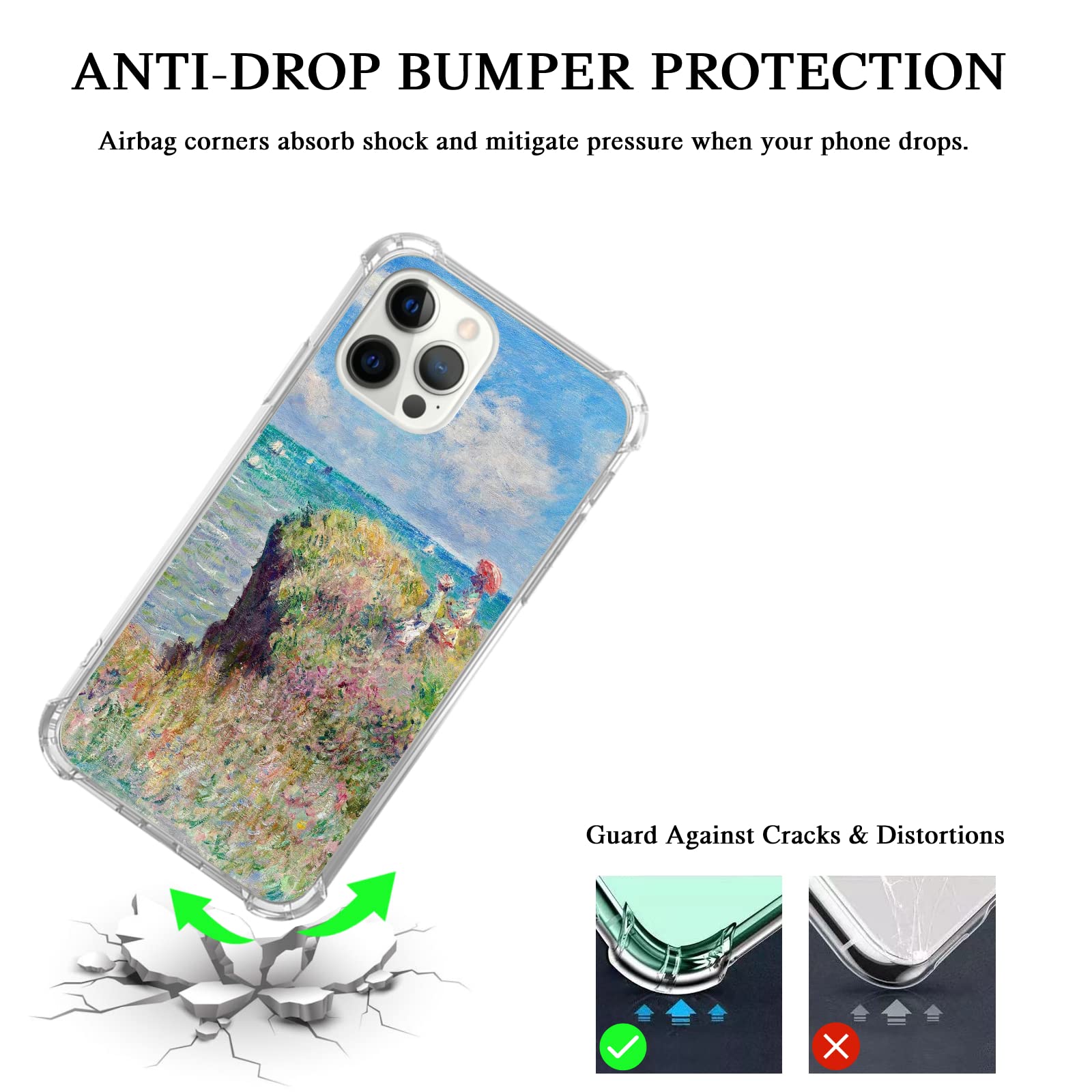 Cliff Young Girls Oil Painting iPhone 15 Pro Case - Aesthetic Famous Landscape Art TPU Bumper Phone Cover | Durable Protection with Artistic Design for School, Office & Daily Use