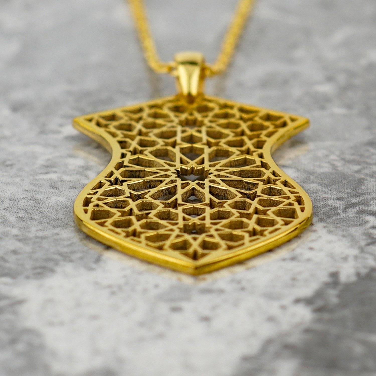 Islamic Necklace - Nalain Sharif 18K Gold Plated Silver Pendant for Women | Elegant Muslim Jewelry Gift for Eid, Wedding & Special Occasions