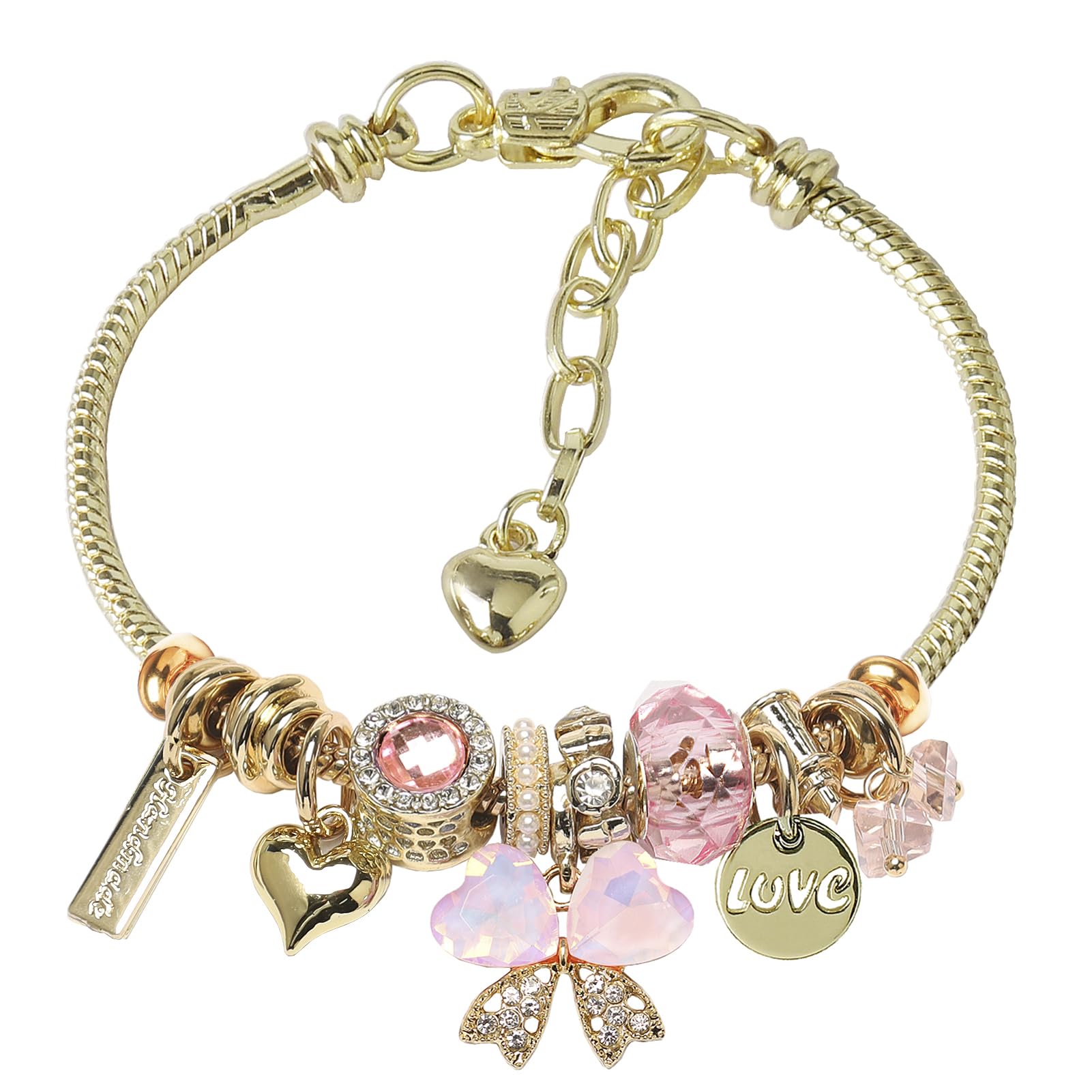 Exquisite Cute Cartoon Friendship Charm Bracelet for Teen Girls - Adjustable Gold Stainless Steel Bangle Birthday Gift Box - Perfect for Kids Jewelry, Holiday Gifts, Party Favors & Everyday Wear