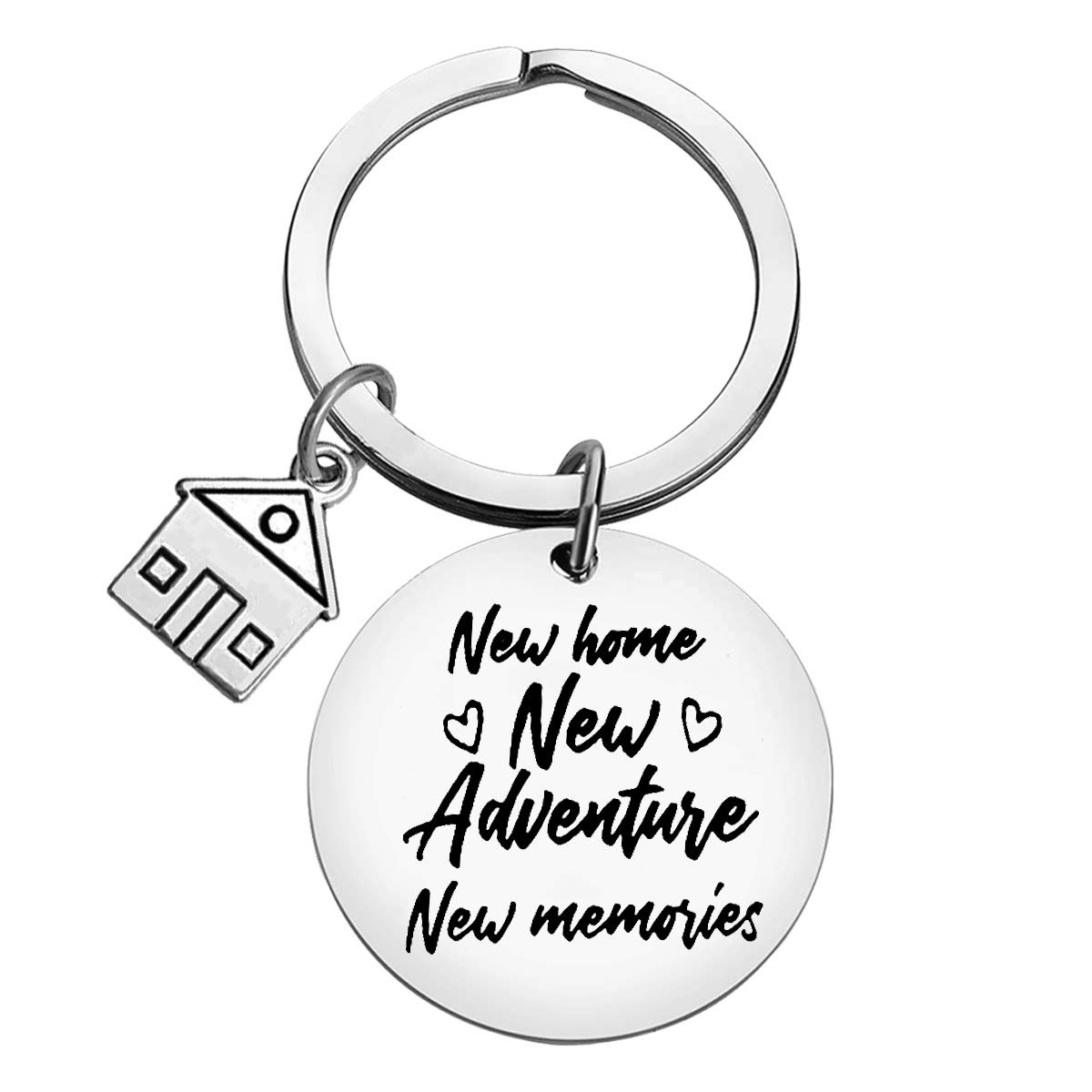 New Home Keychain Gift for Homeowners - Housewarming, First Home & Realtor Closing Gift - Couples Keyring for New Adventures & Memories - Perfect Neighbor & Couples Gift for House Parties, Moving Celebrations & New Beginnings