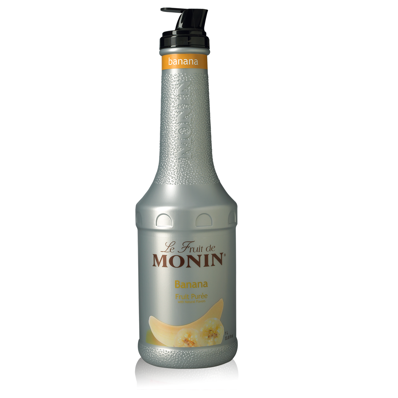 Monin Banana Puree - Premium Smoothie & Dessert Syrup for Cocktails, Baking, and Coffee - 100% Natural Fruit Puree for Home Bars & Cafes