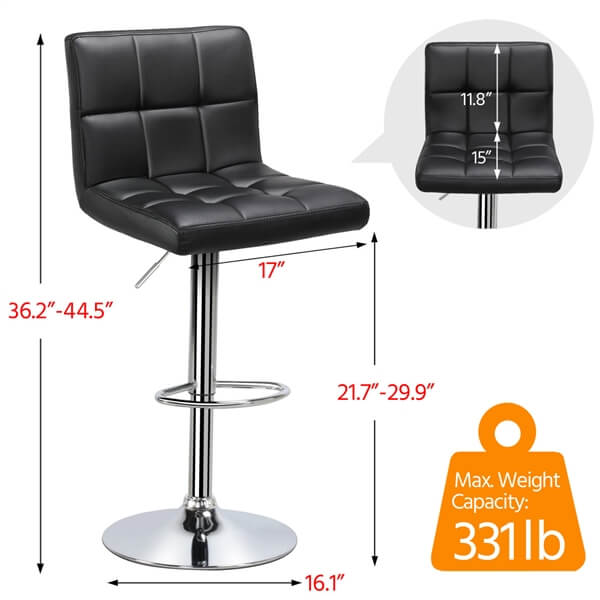 Yaheetech Adjustable Height Bar Stools - 24