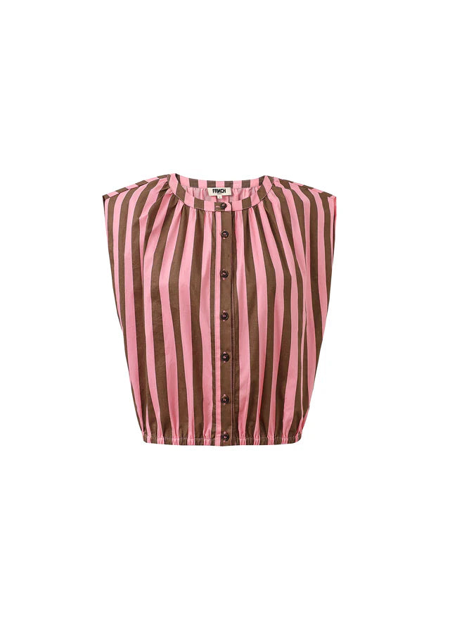 Ani Sleeveless Top for Women - Soft Cotton Tank Top in Pink & Brown - Perfect for Summer, Yoga, and Casual Wear