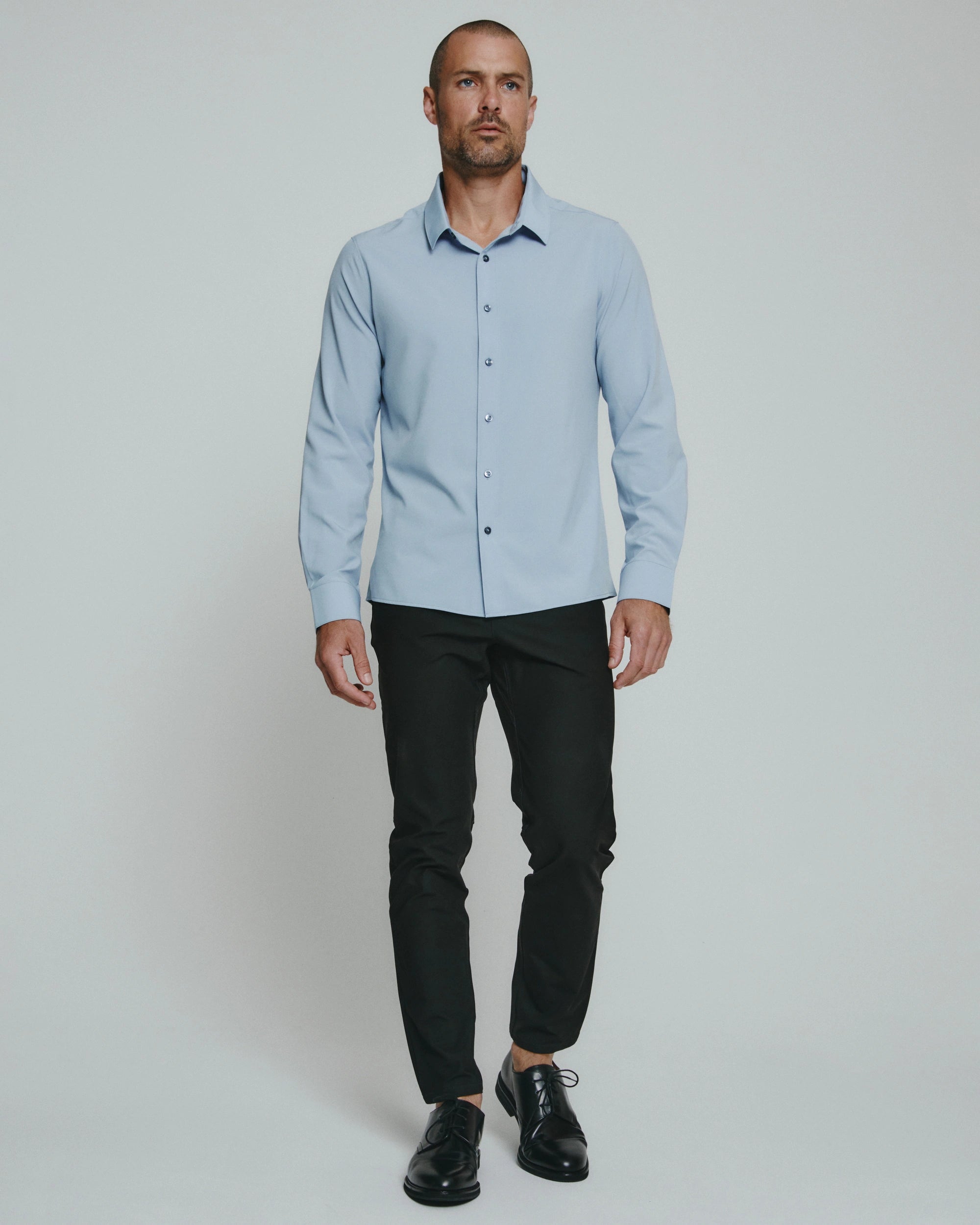 Liberty Long Sleeve Shirt for Men & Women | Comfortable Cotton Button-Down Top in Dusty Blue | Perfect for Office, Casual Wear & Outdoor Activities