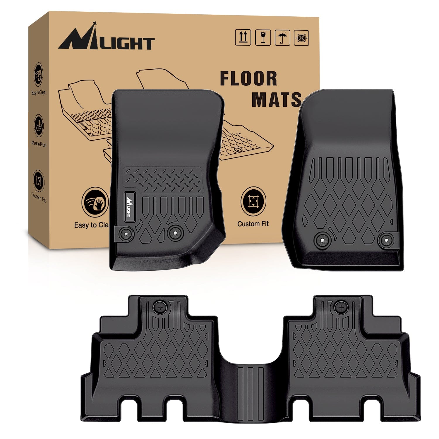 2013-2018 Jeep Wrangler JK Unlimited 4-Door All-Weather TPE Floor Mats - Heavy Duty, Non-Slip Protection for Off-Road & Daily Driving (Fits JK Models Only, Not Compatible with JL/4XE) - Perfect for Mud, Snow, Sand & Adventure Trips