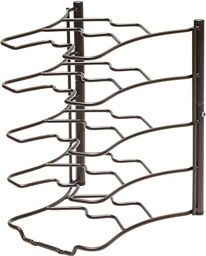 Deco Brothers Bronze Pan Organizer Rack - Space Saving Kitchen Cabinet & Countertop Storage for Pots, Pans & Lids - Perfect for Small Kitchens, RVs & Organized Cooking Spaces