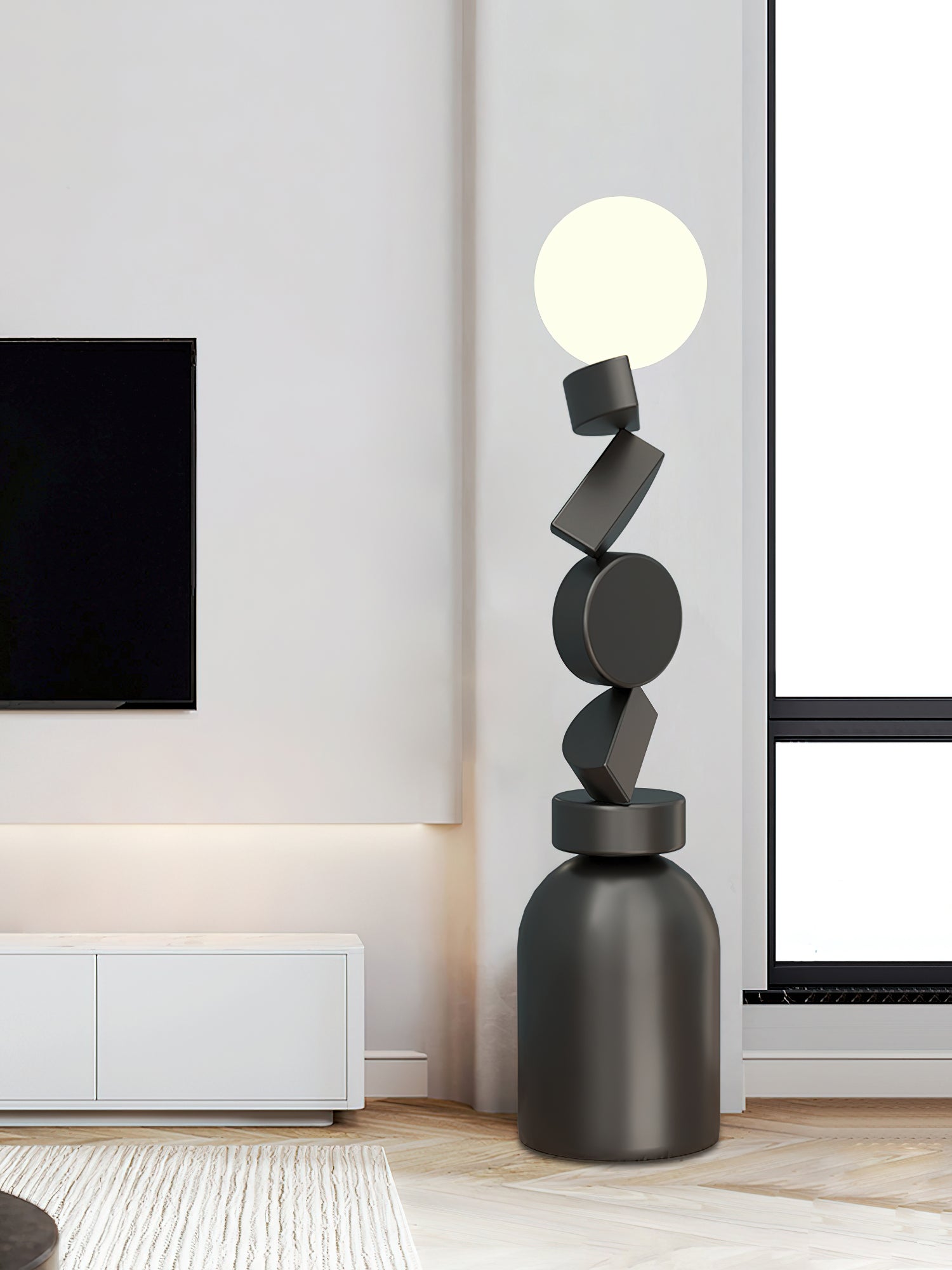 Modern Monolith Cube Floor Lamp - Minimalist LED Standing Light for Living Room, Bedroom & Office - Dimmable Ambient Lighting for Home Decor