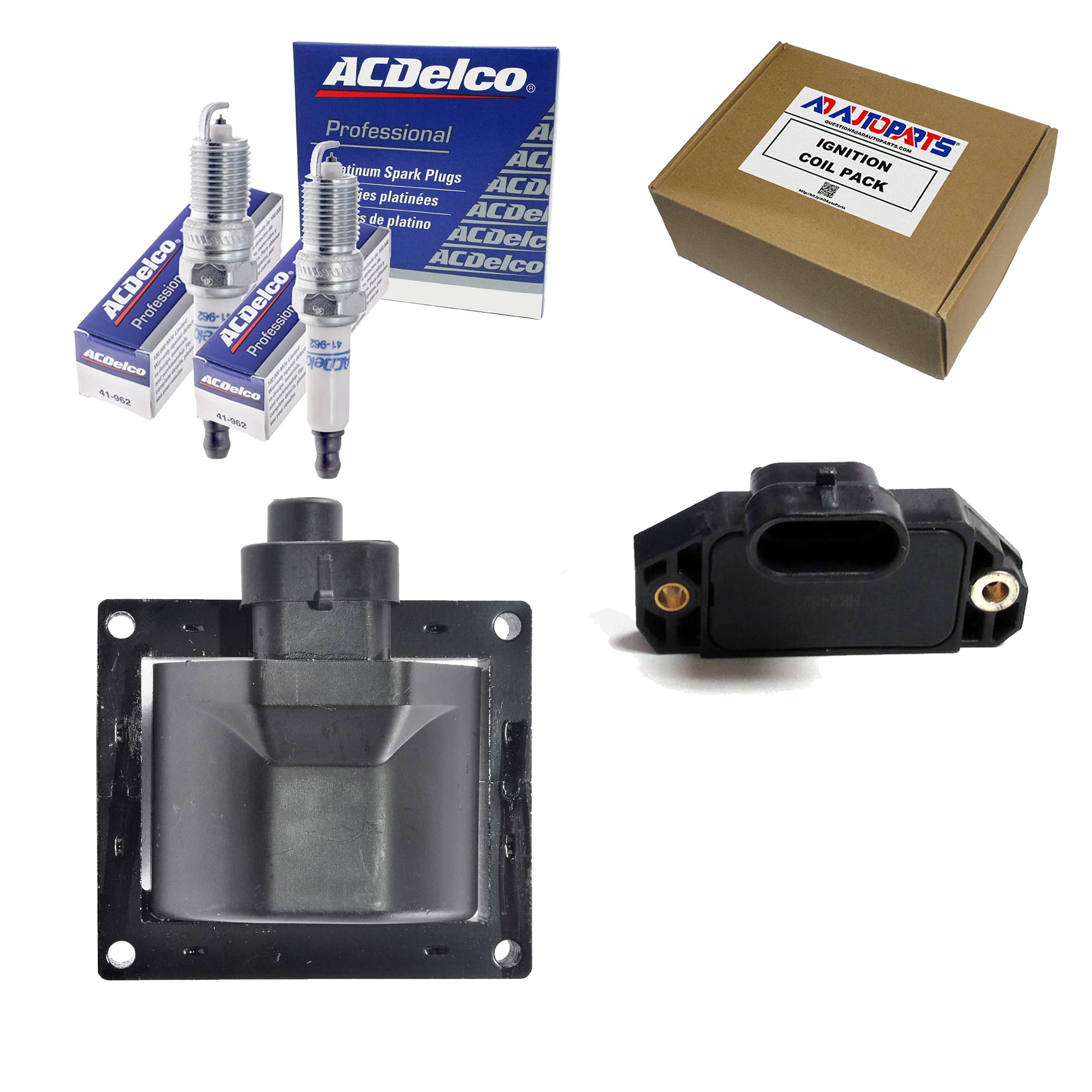6-Pack ACD-OEM 41-962 Double Platinum Spark Plugs + ADP Ignition Coil & Control Module Kit - Compatible with GM, Chevy, Buick, Cadillac Vehicles - Improves Engine Performance & Fuel Efficiency