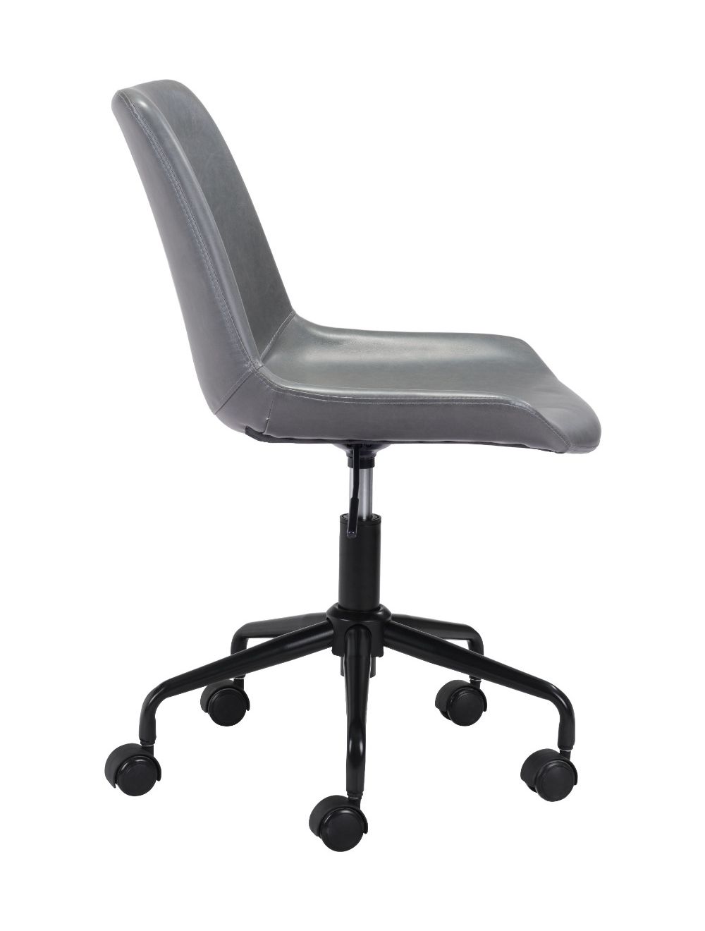 Zuo Modern Byron Office Leather Armless Chair - Ergonomic Executive Desk Chair for Home & Office Workspace - Comfortable Leather Task Chair for Professionals