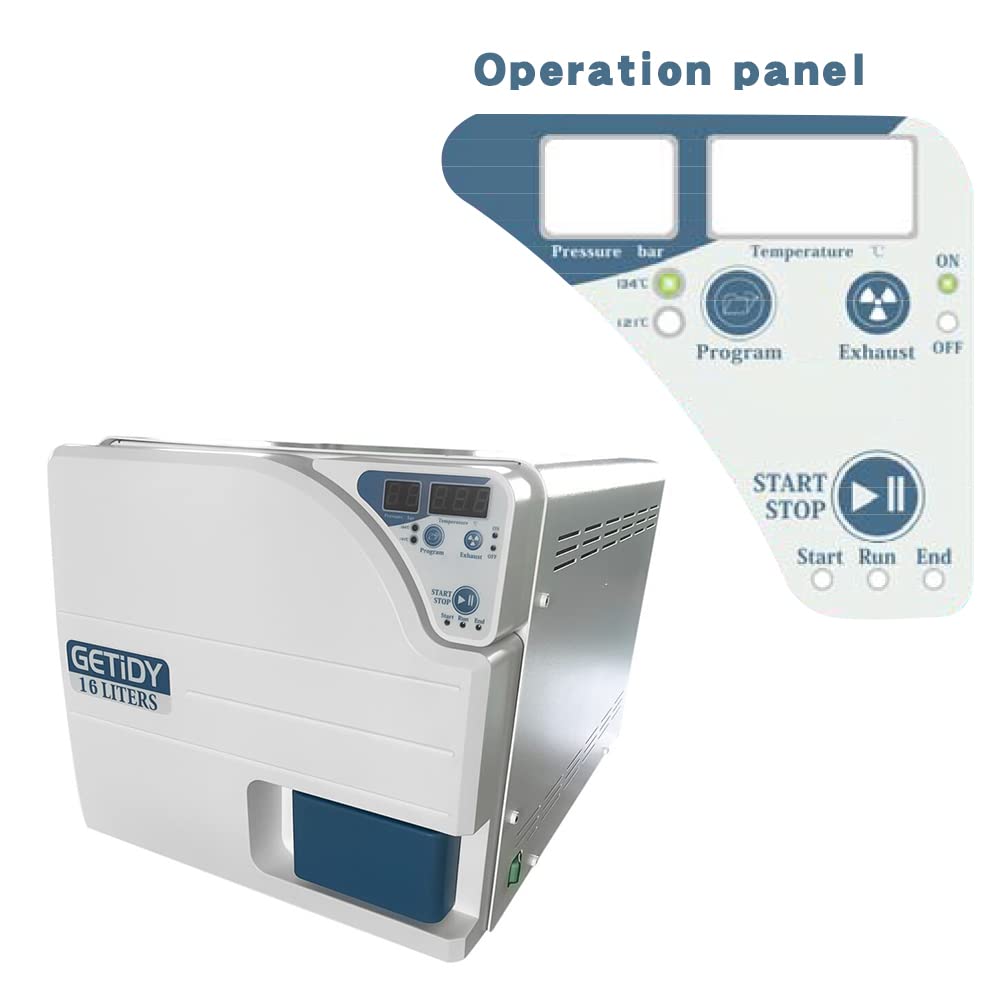 Digital LED Screen Automatic Steam Sterilizer Autoclave - High Temperature Class N Lab Sterilizer with Auto Temp Control & Anti-Dry Burn (JC-16) - Perfect for Medical Clinics, Dental Offices & Laboratory Equipment Sterilization