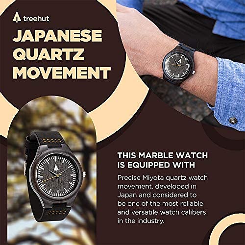 Men's Wooden Watches - Japanese Quartz Movement, Leather Strap - Stylish & Durable for Outdoor & Office
