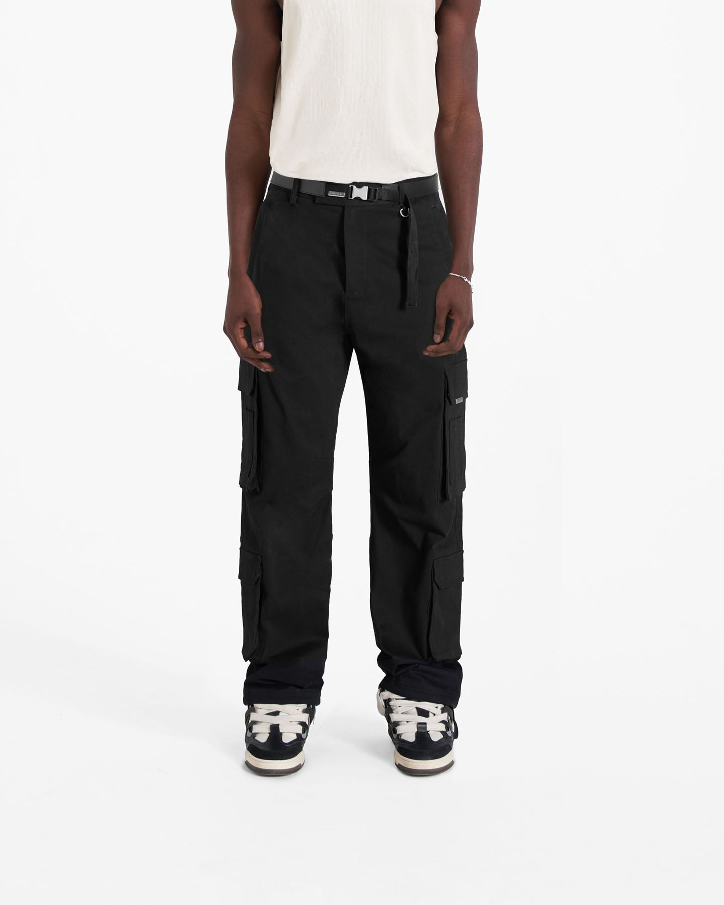 Men's Black Cargo Pants with Multiple Pockets - Durable Work Pants for Outdoor, Hiking & Casual Wear