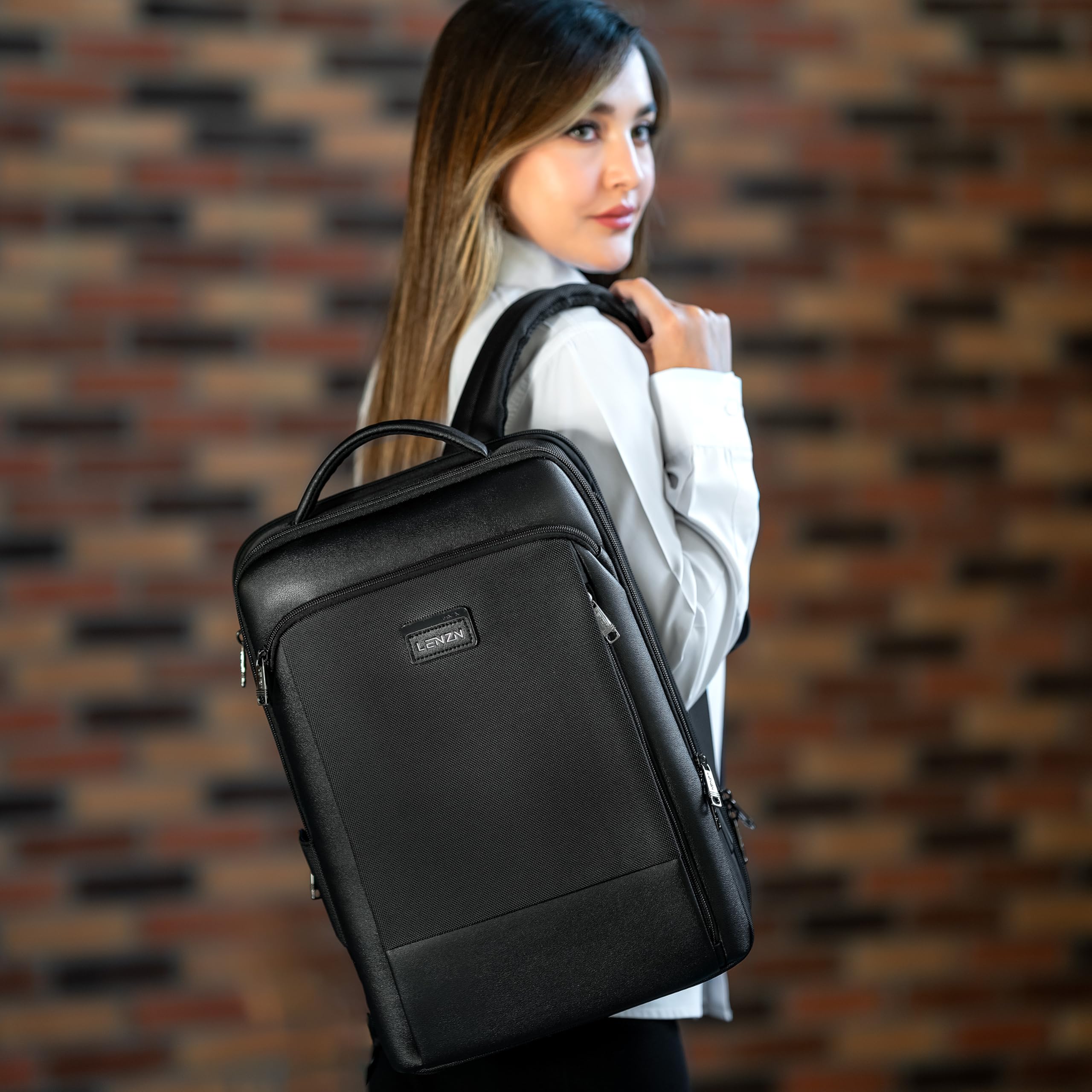 Laptop Business Backpack for Men & Women - Durable Nylon Work Backpack with USB Charging Port, Anti-Theft Pocket, Multiple Compartments, Fits 15.6 Inch Laptop - Ideal for Office, Travel, and Daily Commute