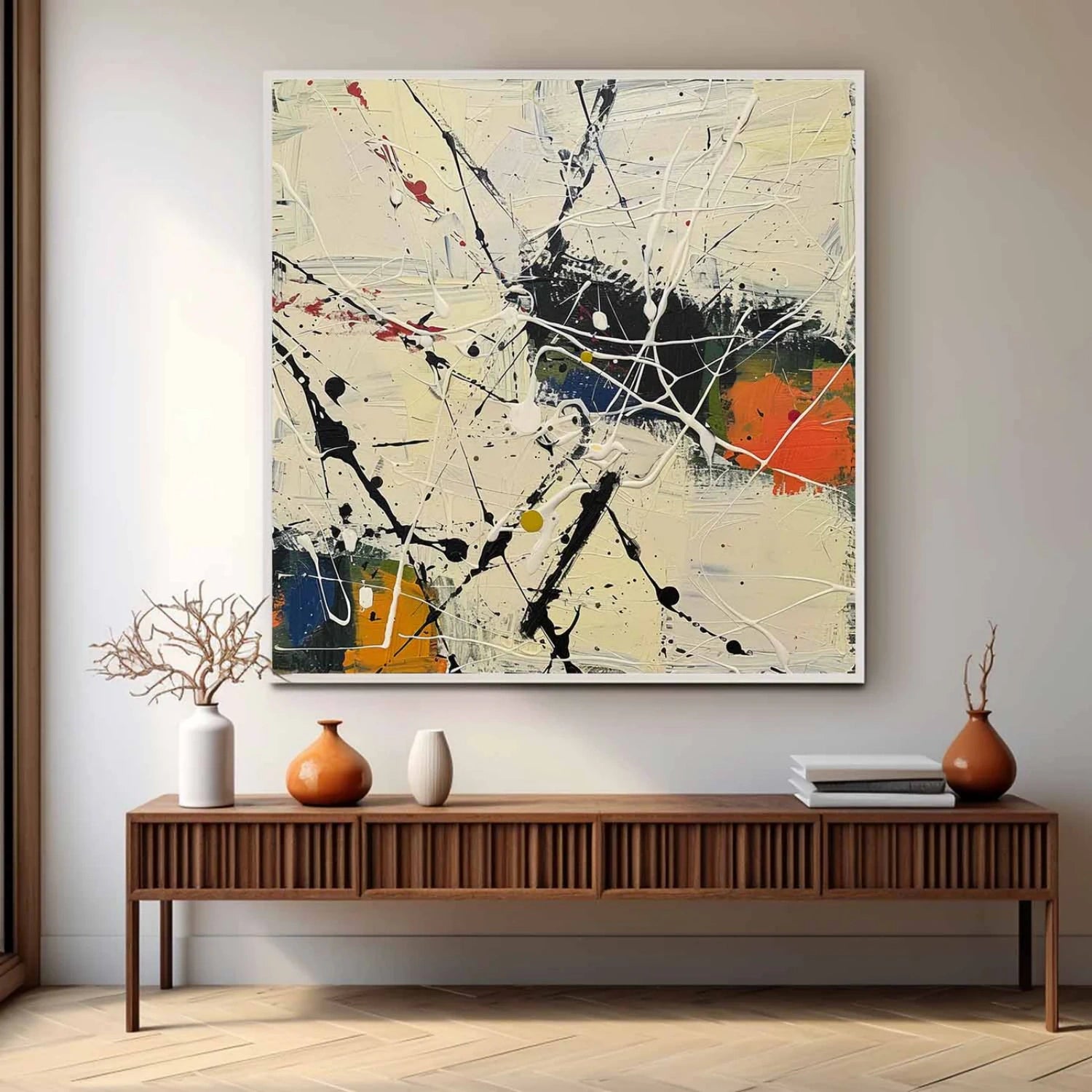Pollock Art #JP009 - Abstract Drip Painting Wall Decor for Modern Home & Office | Perfect for Living Room, Bedroom, or Gallery Display