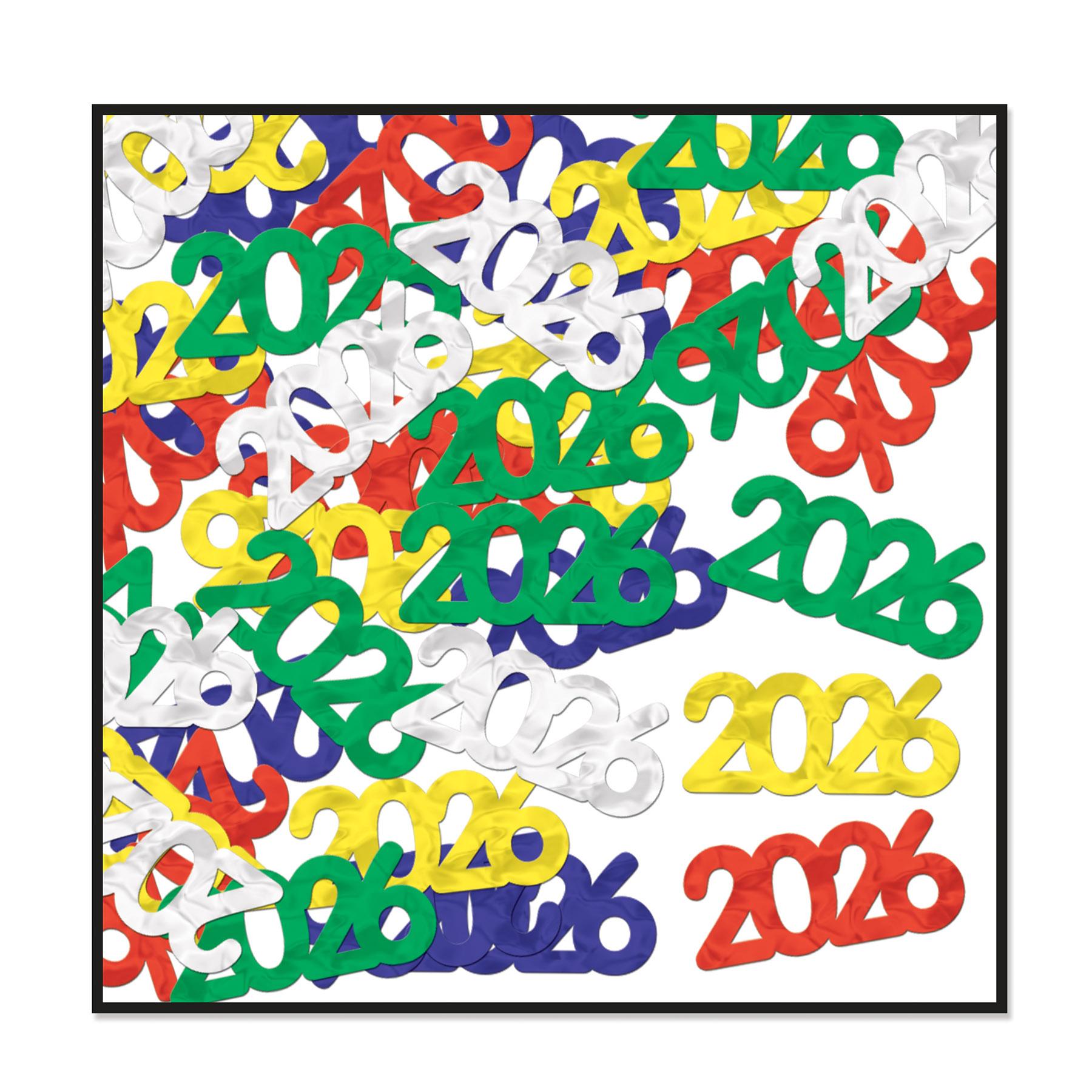 12 Pack Beistle Fanci Fetti 2026 Silhouettes Multi-Color Confetti (0.5 Oz/Pkg) - Perfect for New Year's Eve, Birthday Parties, Weddings & Celebrations