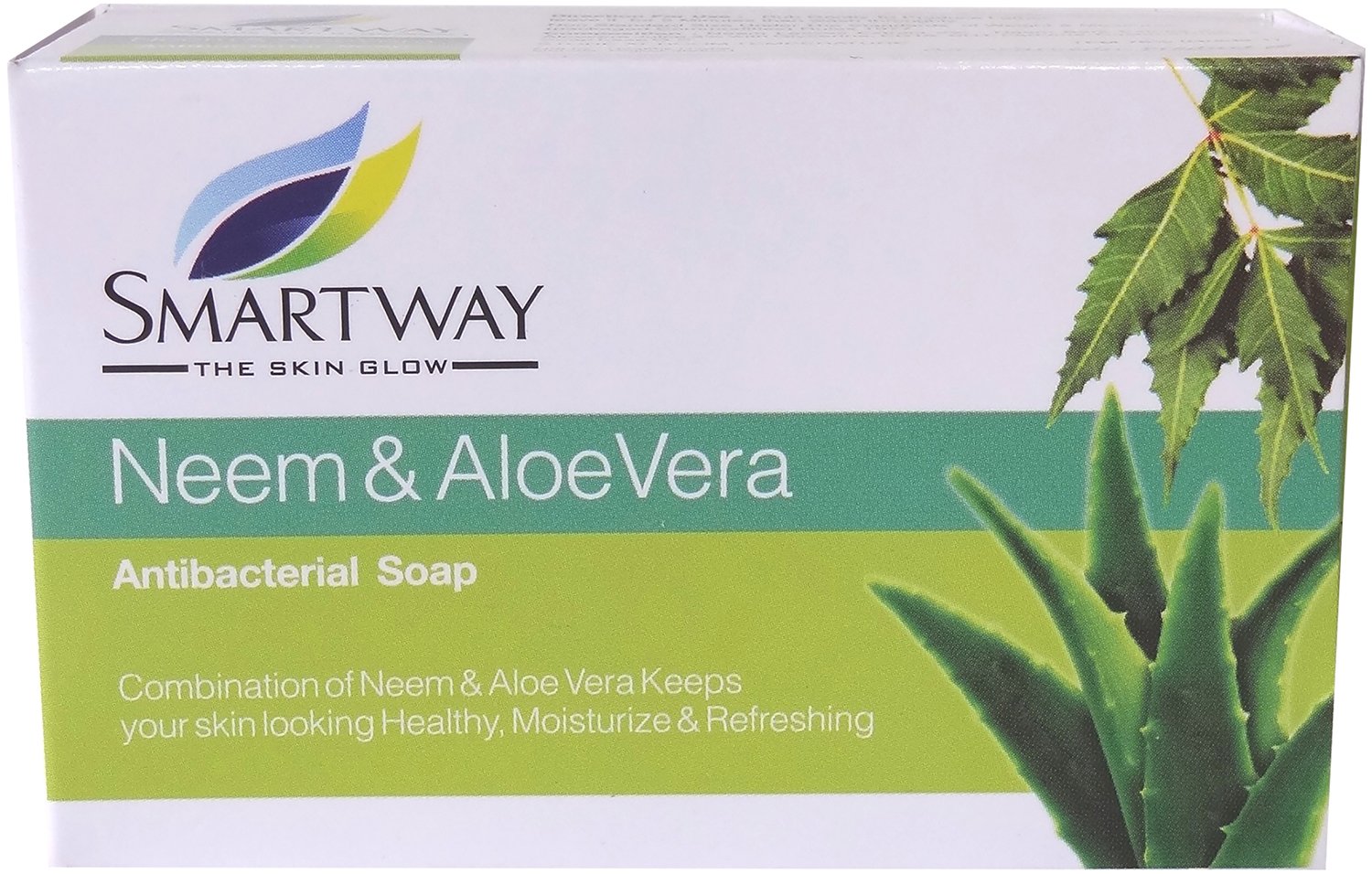 Smartway Neem & Aloe Vera Soap - Natural Antibacterial & Moisturizing Bar for Acne, Eczema & Dry Skin | Gentle Cleansing for Face & Body | Vegan, Cruelty-Free Skincare