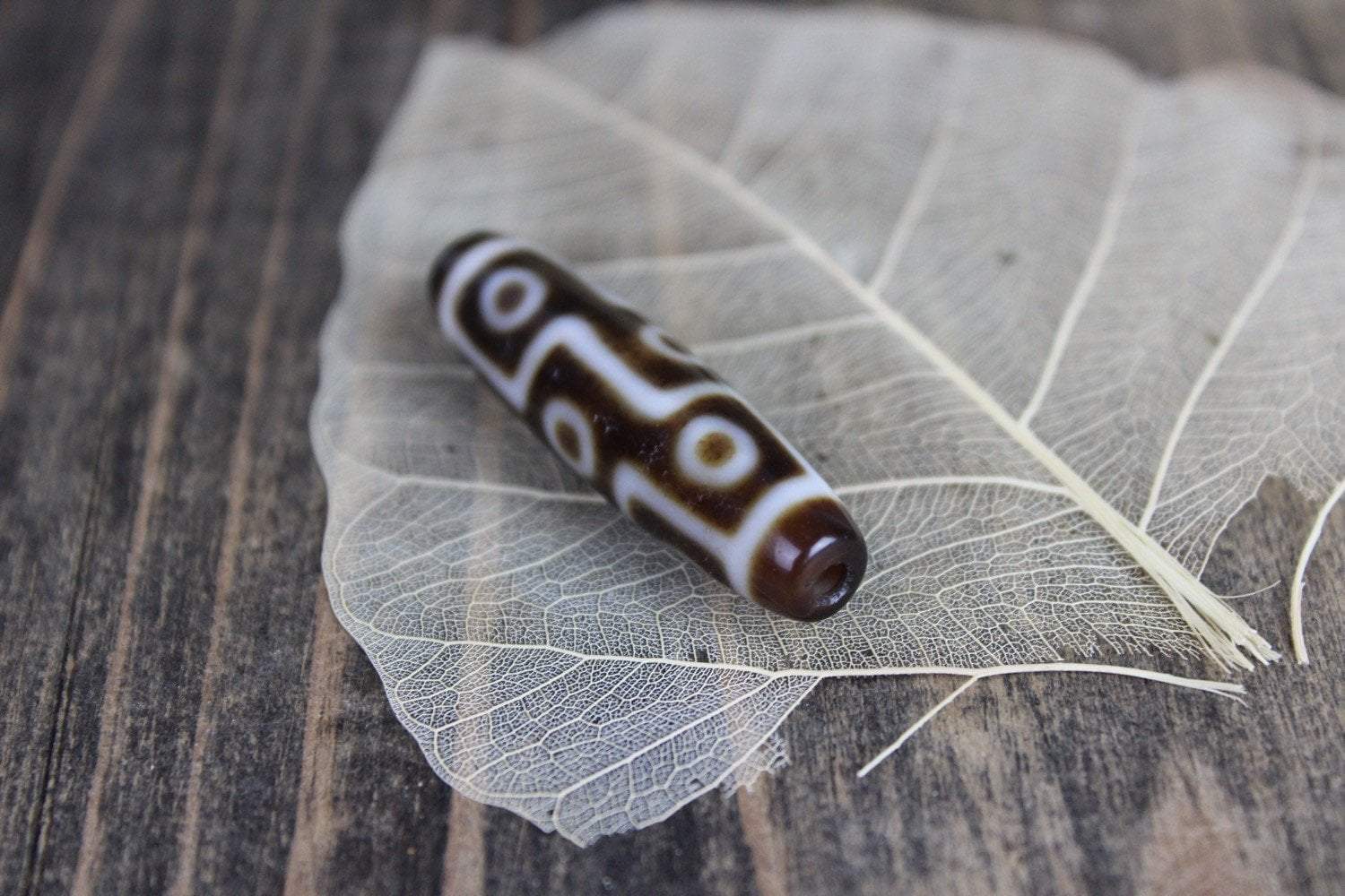 Authentic 9-Eye Dzi Bead - Tibetan Agate Stone for Protection & Good Luck | Spiritual Jewelry, Meditation, Feng Shui