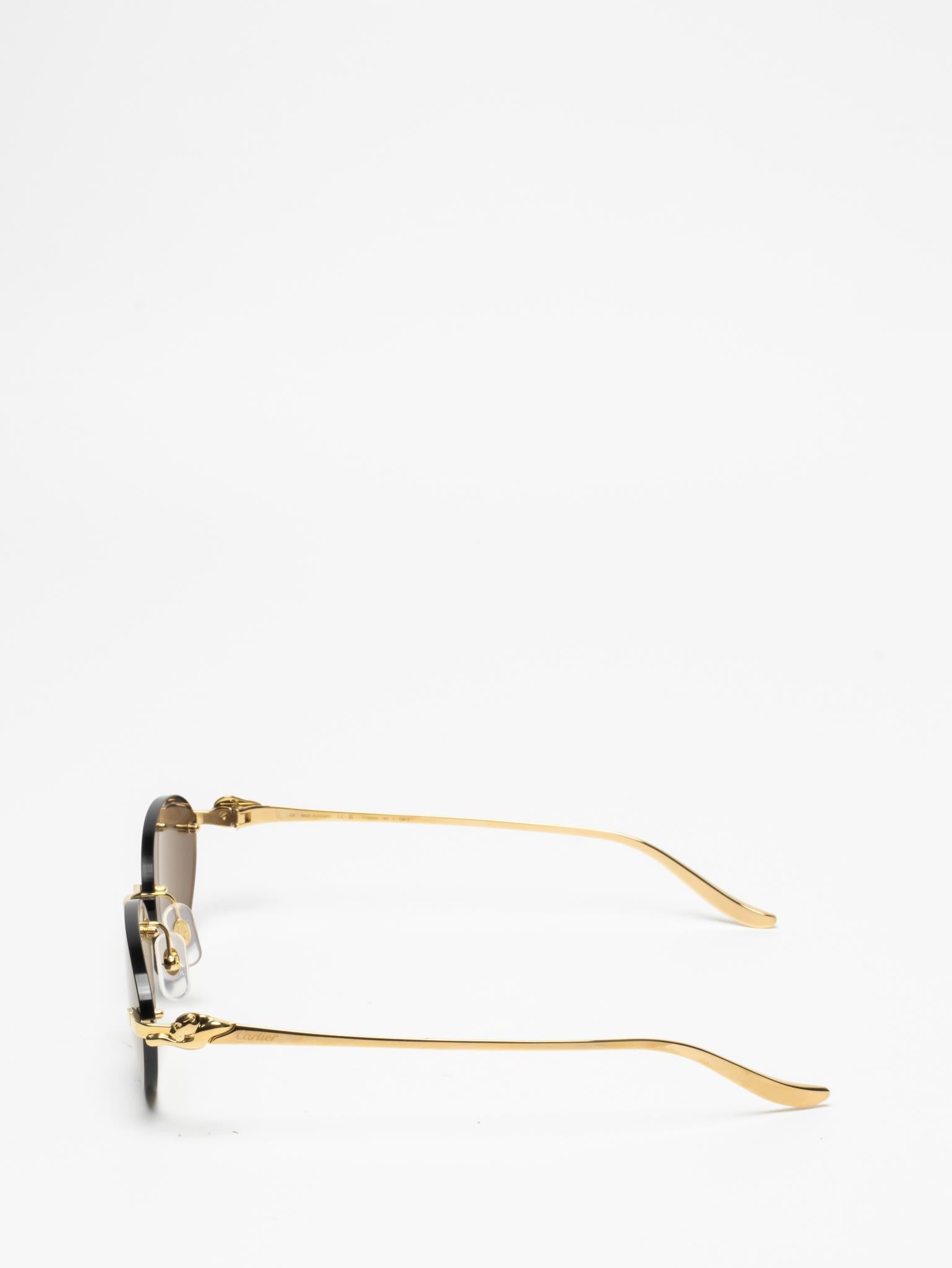 Cartier Panthère de Cartier CT0504S 001 Luxury Sunglasses for Women - UV Protection, Polarized Lenses - Perfect for Beach, Driving & Fashion Outfits