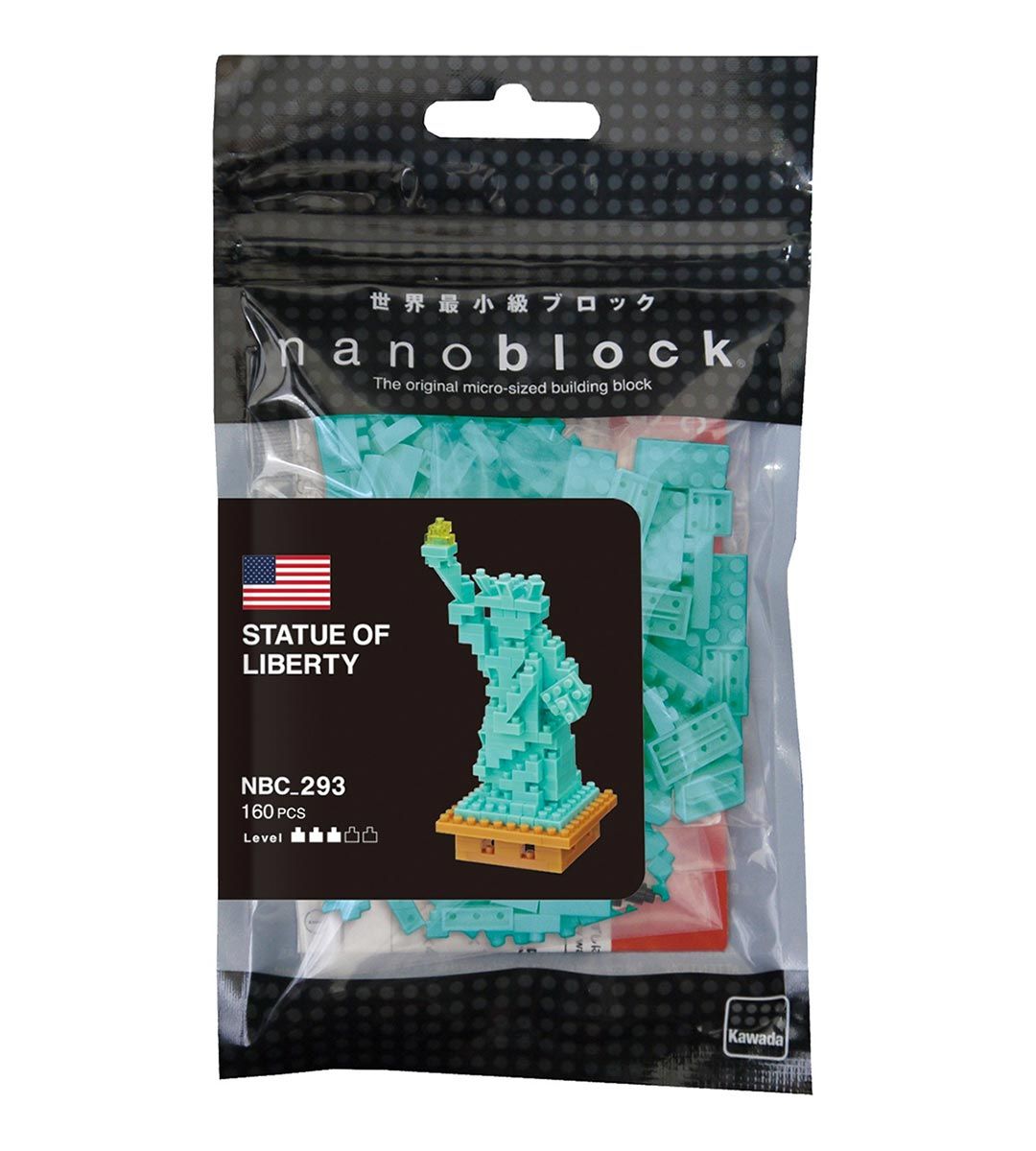 Nanoblock Statue of Liberty Mini Building Set - NBC 293 - Collectible Architecture Model for Home & Office Decor