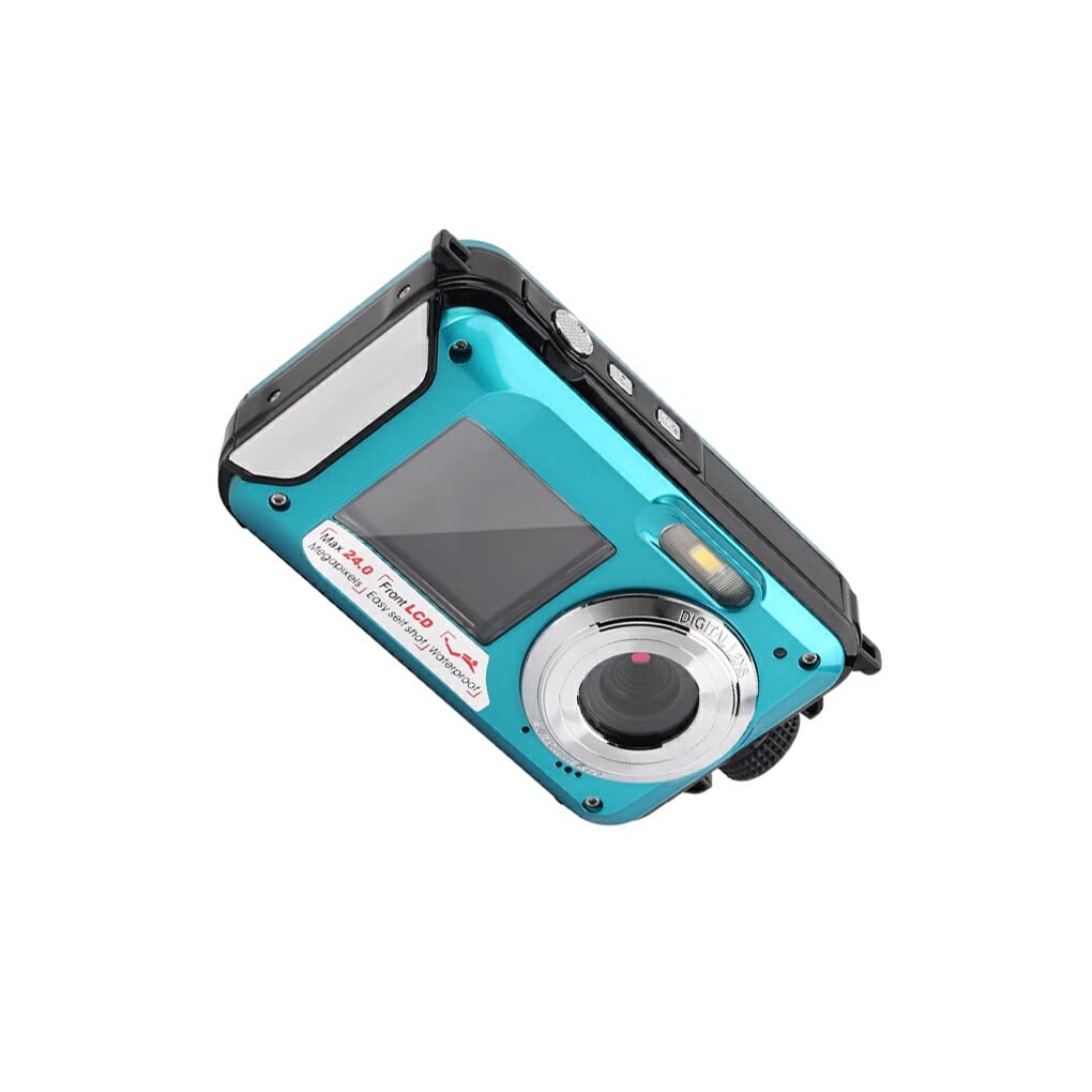 **24MP Waterproof Digital Camera with Dual Screen & 16X Zoom - 2.7 Inch HD Underwater Camera, USB Rechargeable, Includes Carry Bag (UK/US Plug) - Perfect for Snorkeling, Travel & Outdoor Adventures**