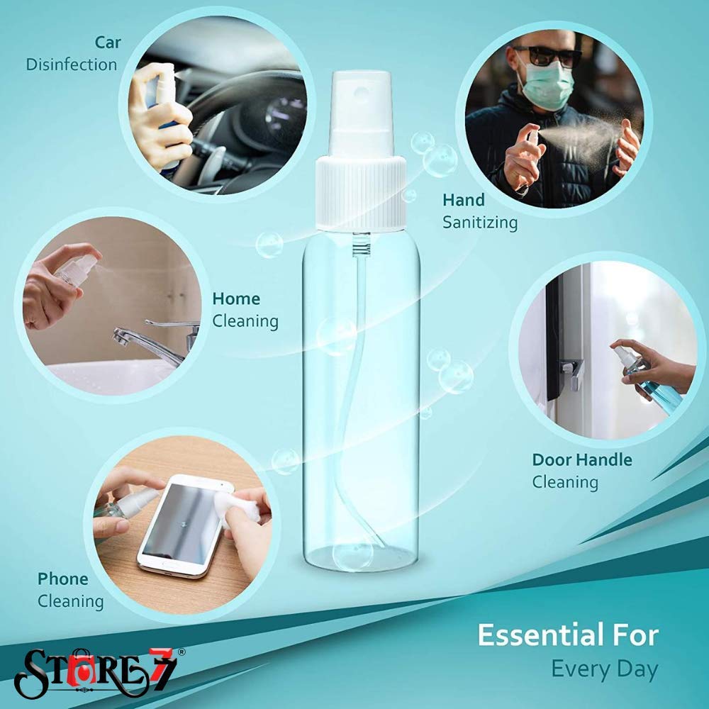 6Pcs 100ML Refillable Spray Bottles, Fine Mist Perfume Atomizer - Empty Clear Travel Bottles Set for Sanitizer, Skincare, Makeup, Plants, Home & Car Use | Perfect for Travel, Office & Hand Cleaning Essentials