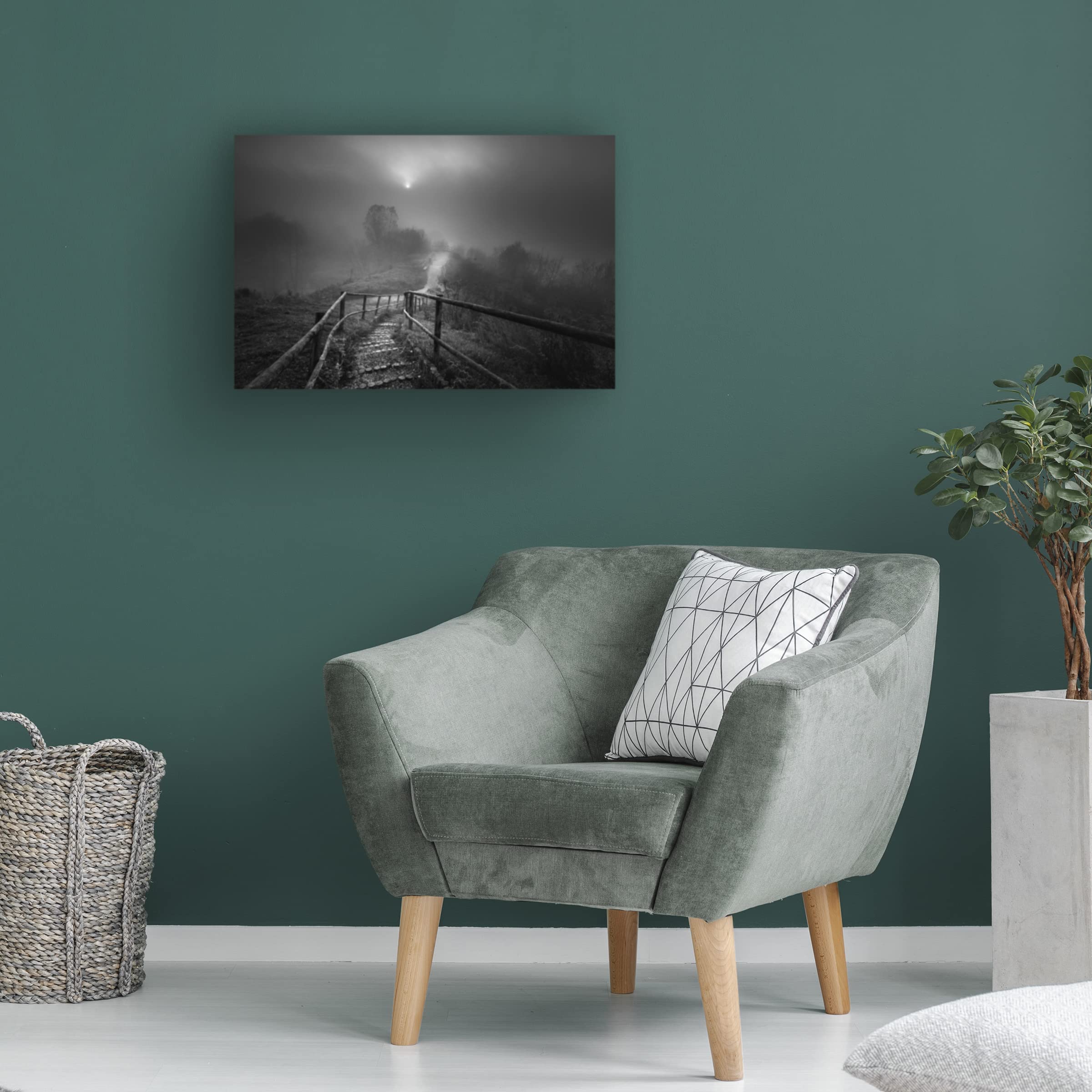 Trademark Fine Art 'Down The Stairs' Canvas Wall Art Print by Marcin Orszulak - Modern Home Decor for Living Room, Bedroom & Office