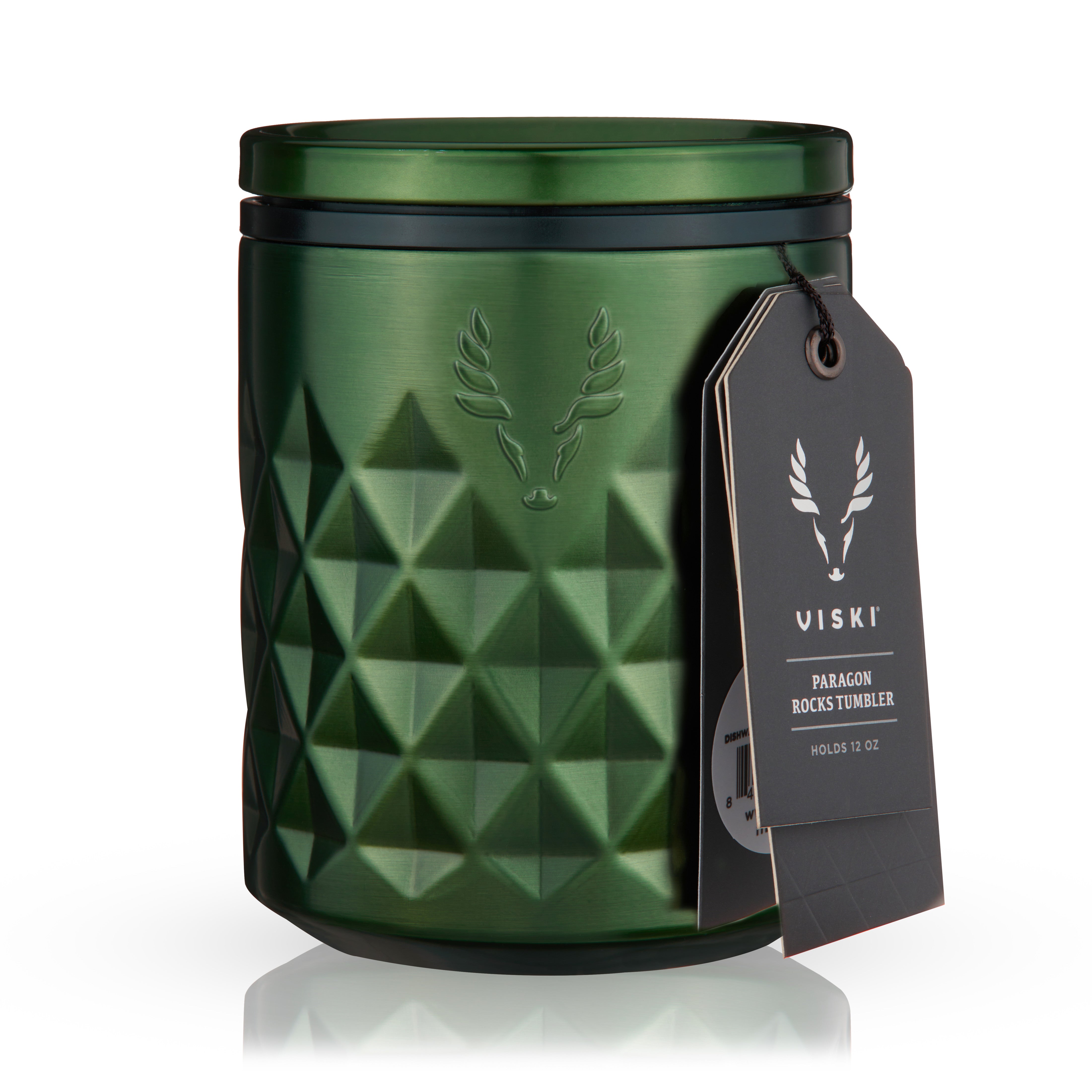 Premium Stainless Steel Rocks Tumbler - 20oz Insulated Whiskey Glass with Lid, Satin Green - Perfect for Bourbon, Scotch & Cocktails at Home, Office or Outdoor Adventures