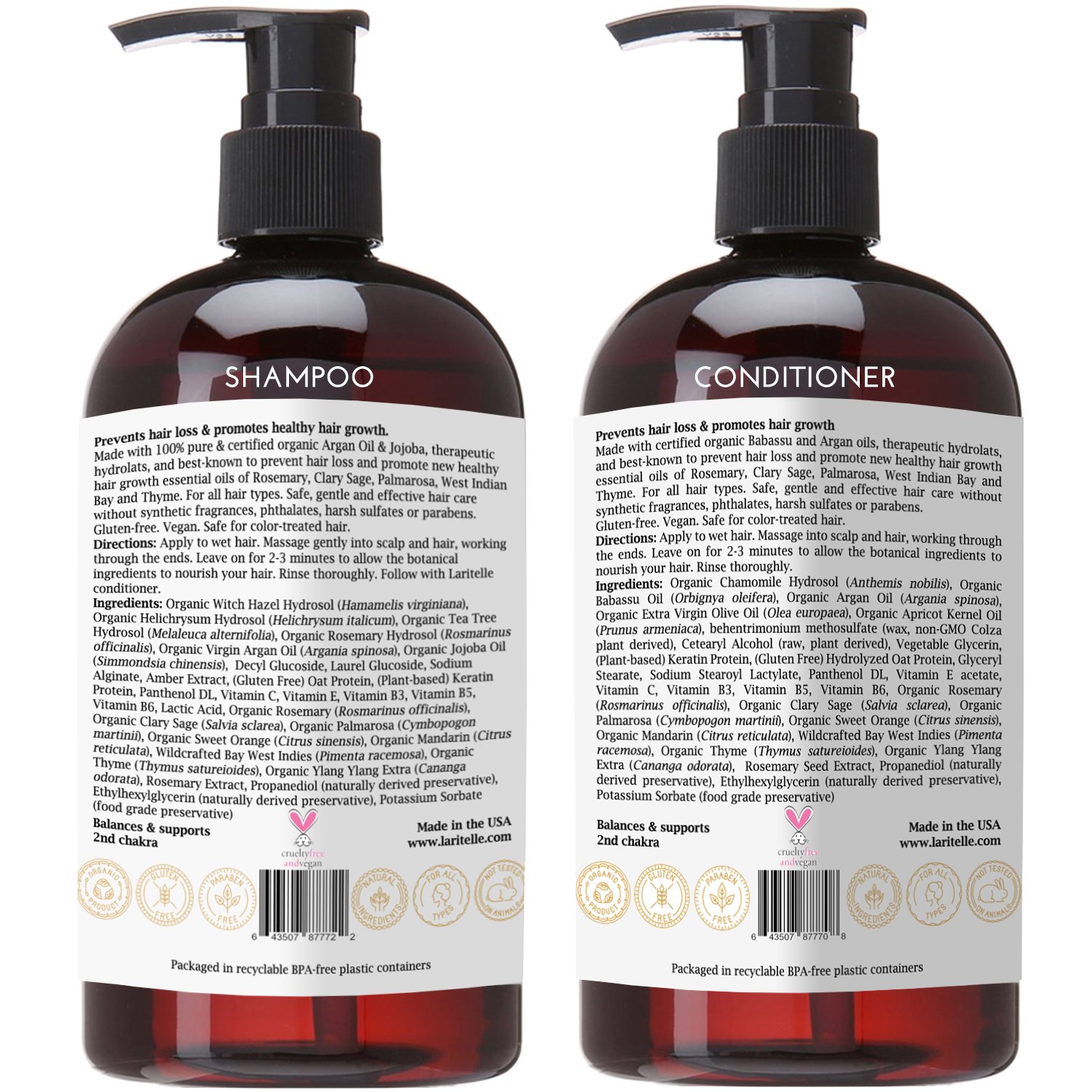 Organic Hair Care Set for Sensual Bliss - Sulfate-Free Shampoo & Conditioner for Soft, Shiny Hair - Perfect for Daily Use & Spa Days at Home