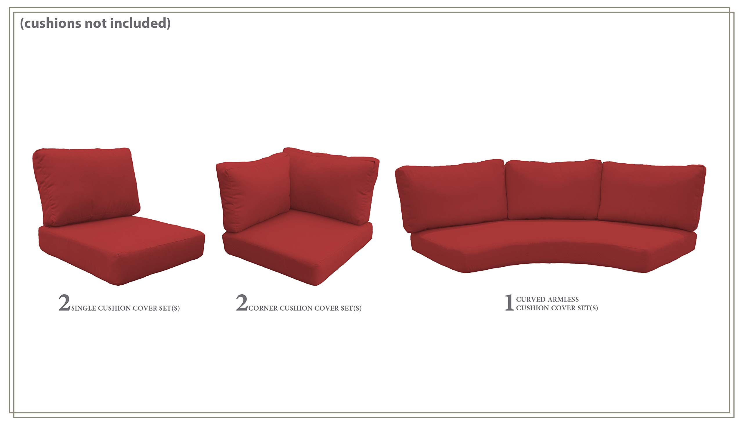 TK Classics High Back Cover Set in Terracotta for Barbados-06e Outdoor Furniture - Water-Resistant Cushion Covers for Patio, Poolside, and Garden Decor (Cushions Not Included)