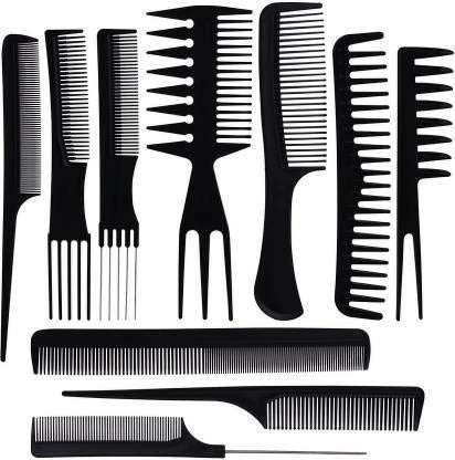 Kvitoe 10-Piece Professional Hair Styling Comb Set - Detangling, Cutting & Styling Tools for Salon & Home Use