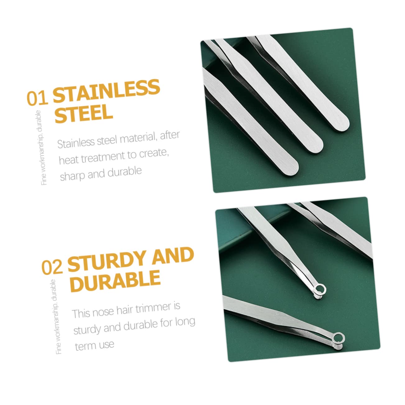 Stainless Steel Round Nose Hair Clipper & Eyelash Tweezers Set for Men - Precision Grooming Tool for Nose Hair Trimming, Eyebrow Shaping | Perfect for Travel, Home & Salon Use
