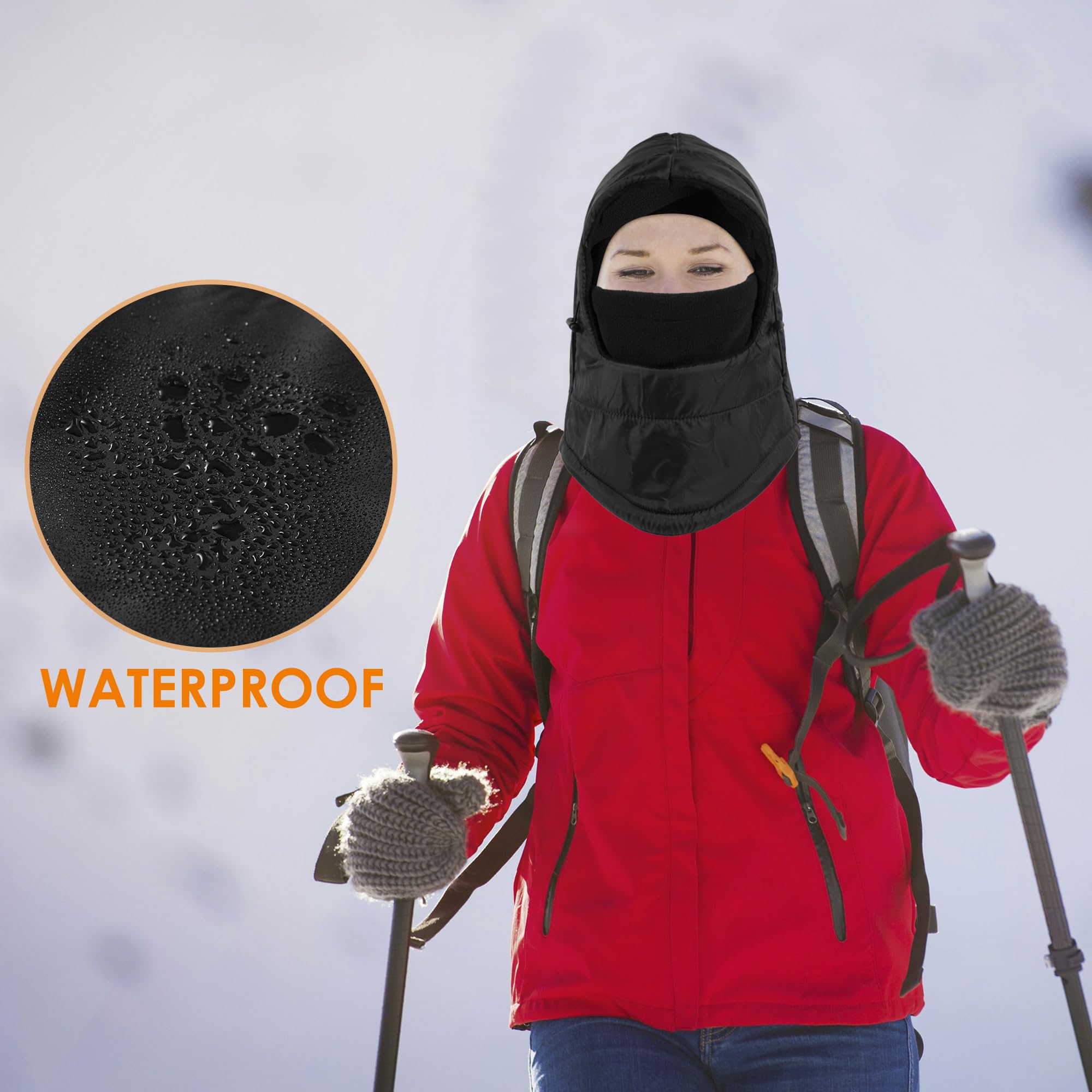 Balaclava Ski Mask - Fleece Lined Windproof Thermal Face Cover for Men & Women - Adjustable Winter Face Mask for Skiing, Snowboarding & Cold Weather Activities