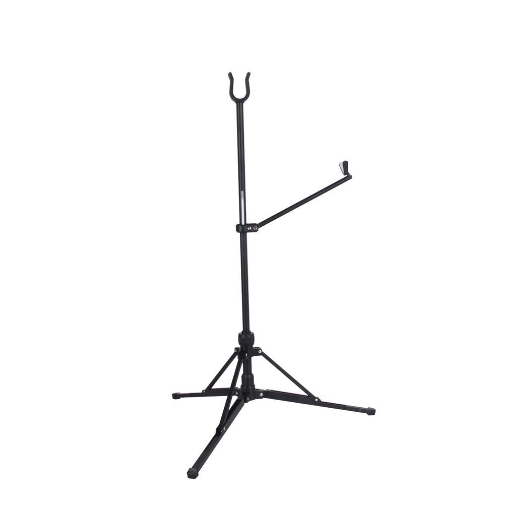 LIOOBO Aluminum Alloy Recurve Bow Stand Tripod Holder - Portable Archery Accessories for Hunting & Target Practice (Long Type) - Perfect for Outdoor Range, Backyard Training & Field Use