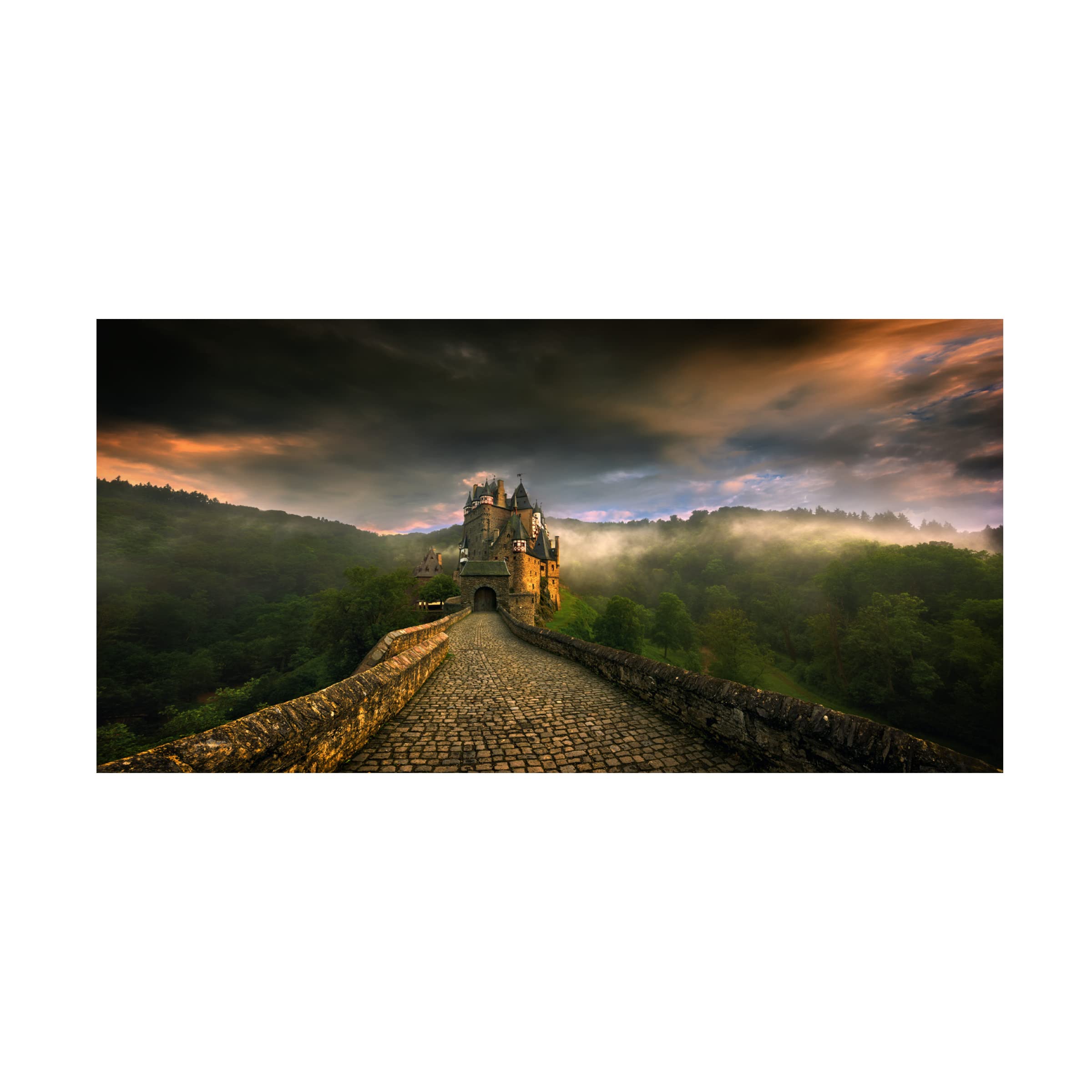 Trademark Fine Art 'Eltz' Canvas Wall Art Print by Krzysztof Browko - Modern Landscape Painting for Living Room, Bedroom & Office Decor