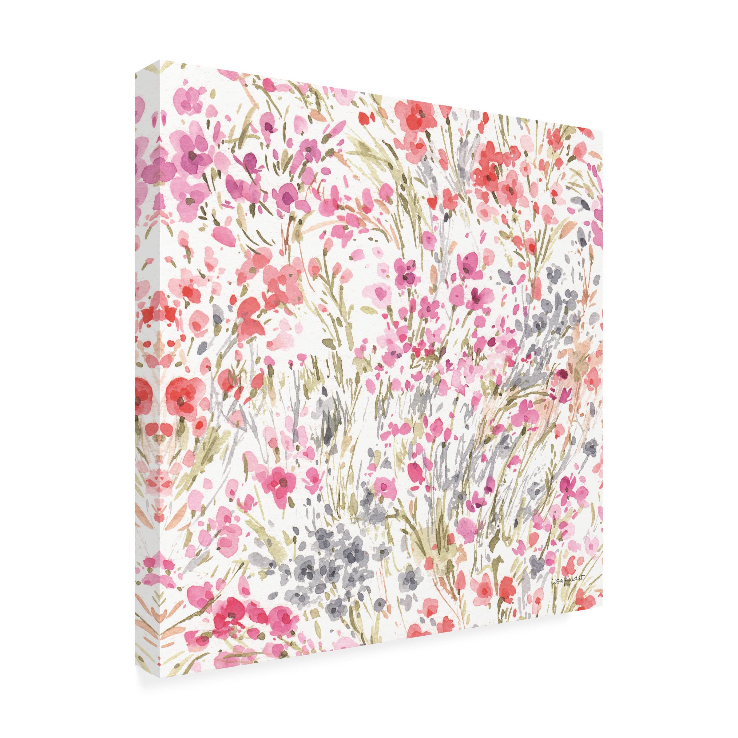 Lisa Audit 'Obviously Pink 25' Canvas Wall Art Print - Modern Pink Abstract Painting for Living Room, Bedroom & Office Decor