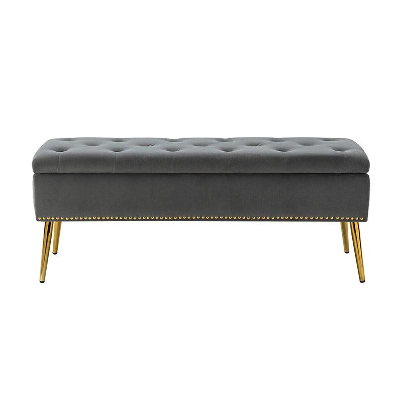 Lenore Upholstered Storage Bench with Cushion Seat - Modern Upholstered Ottoman for Bedroom, Living Room & Entryway - Multi-Functional Storage Furniture for Home Organization