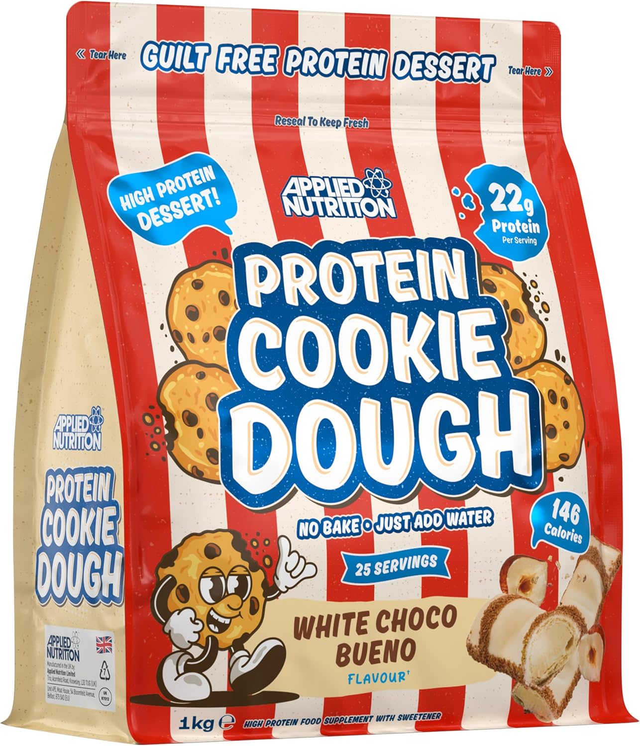 Applied Nutrition Protein Cookie Dough 1kg - High Protein Snack for Fitness & Weight Loss | Perfect for Post-Workout Recovery & Healthy Dessert